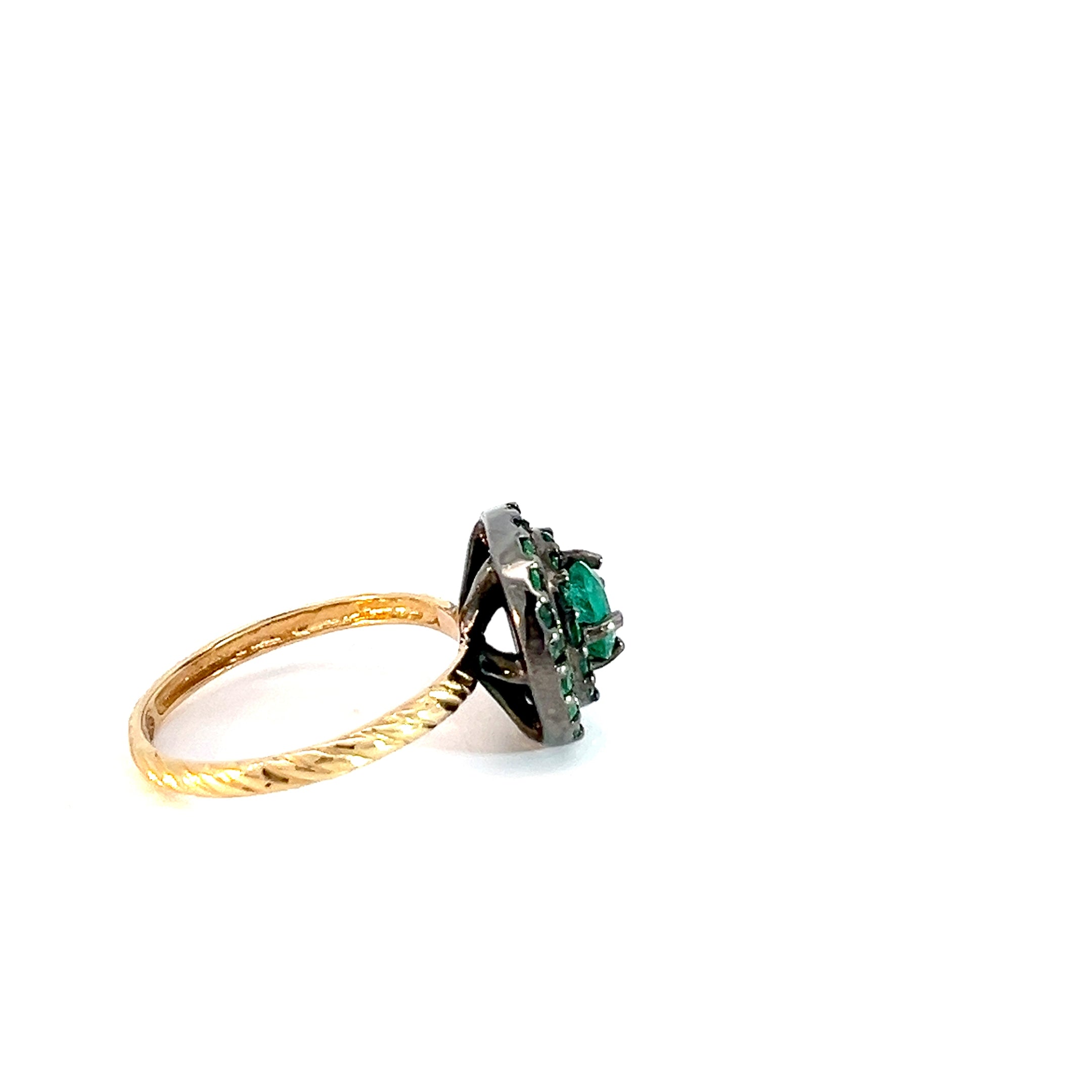Anillo Saturno esmeraldas