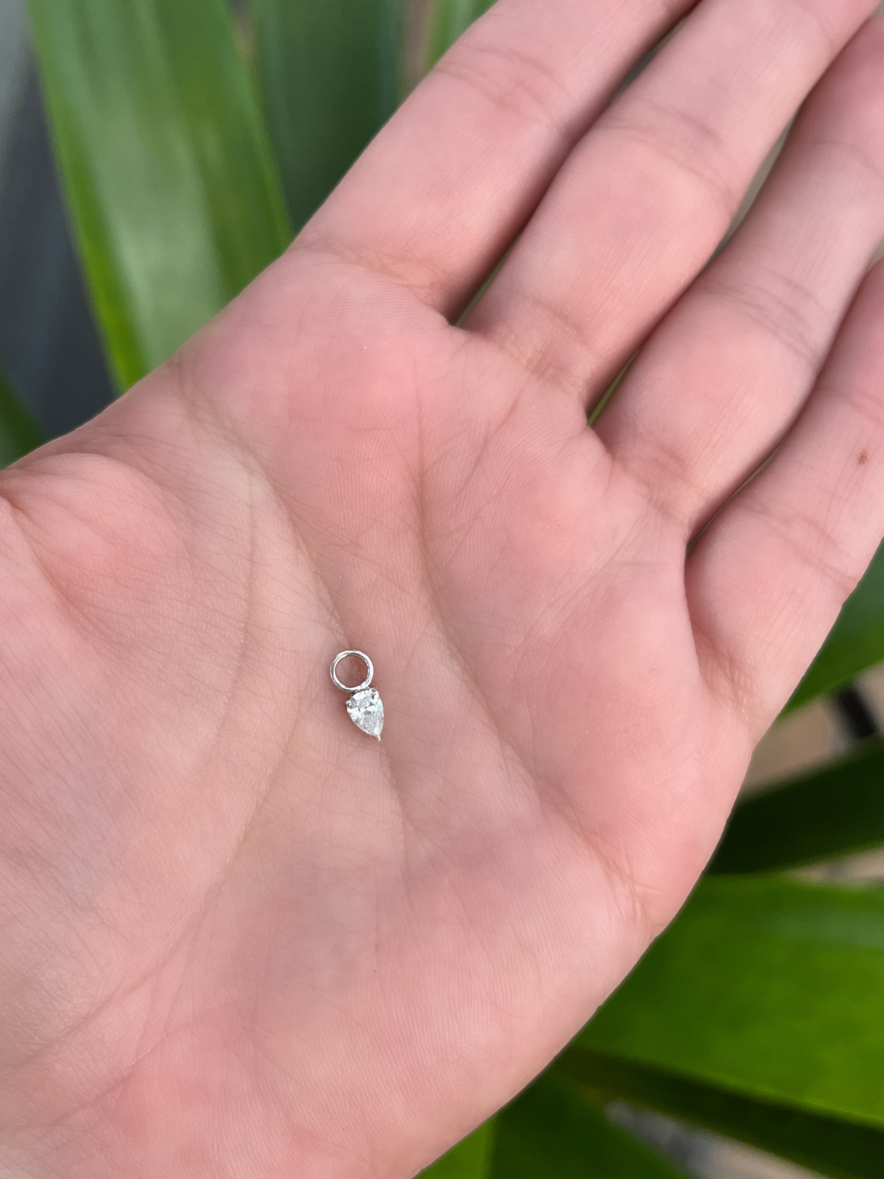 Dije Para Minihoop Diamante Oro blanco