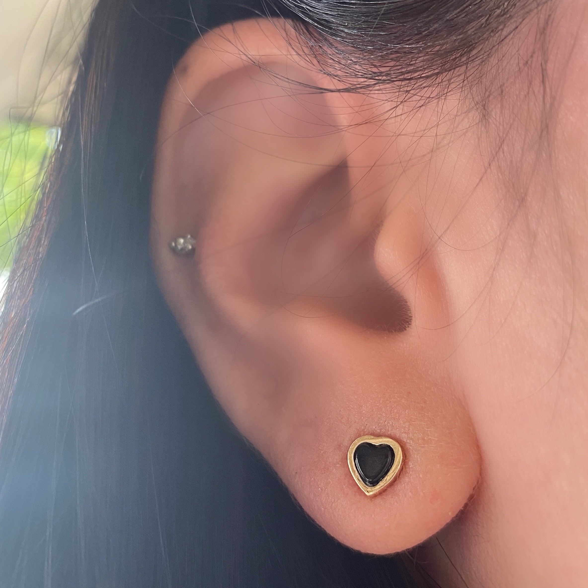 Arete corazón con bisel