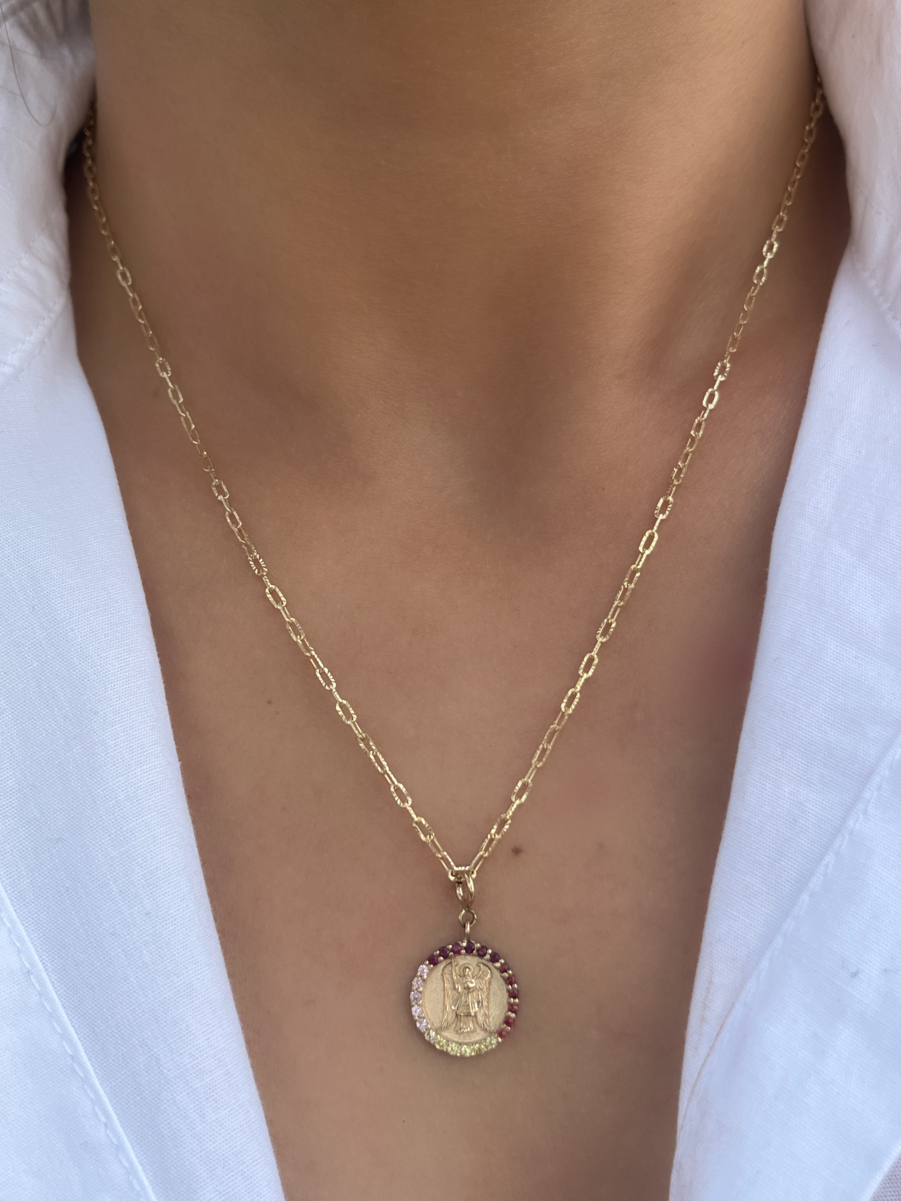 Dije Medalla broche Arcángeles 1,3 cms