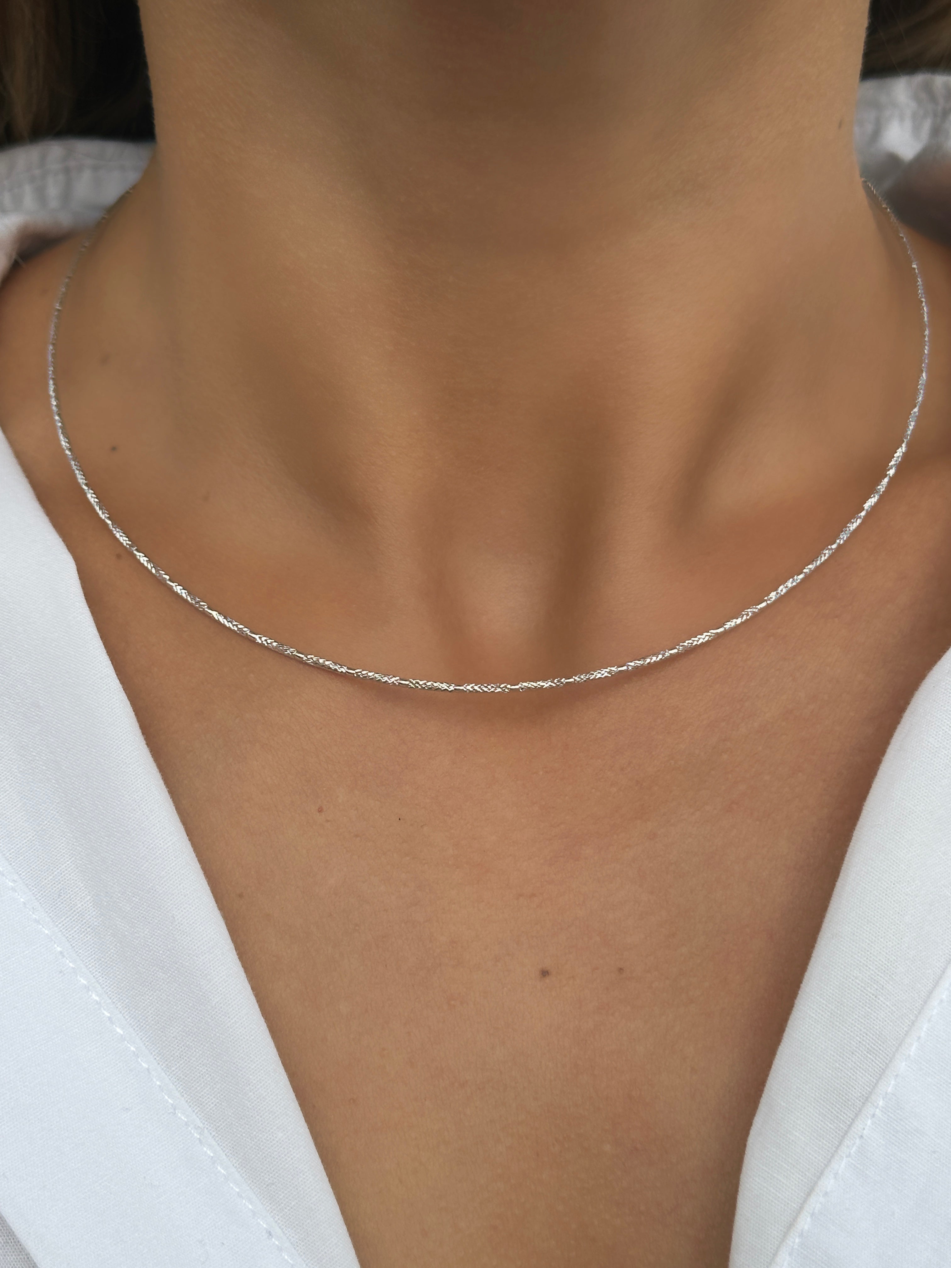 Cadena Aura diamantada - Oro blanco