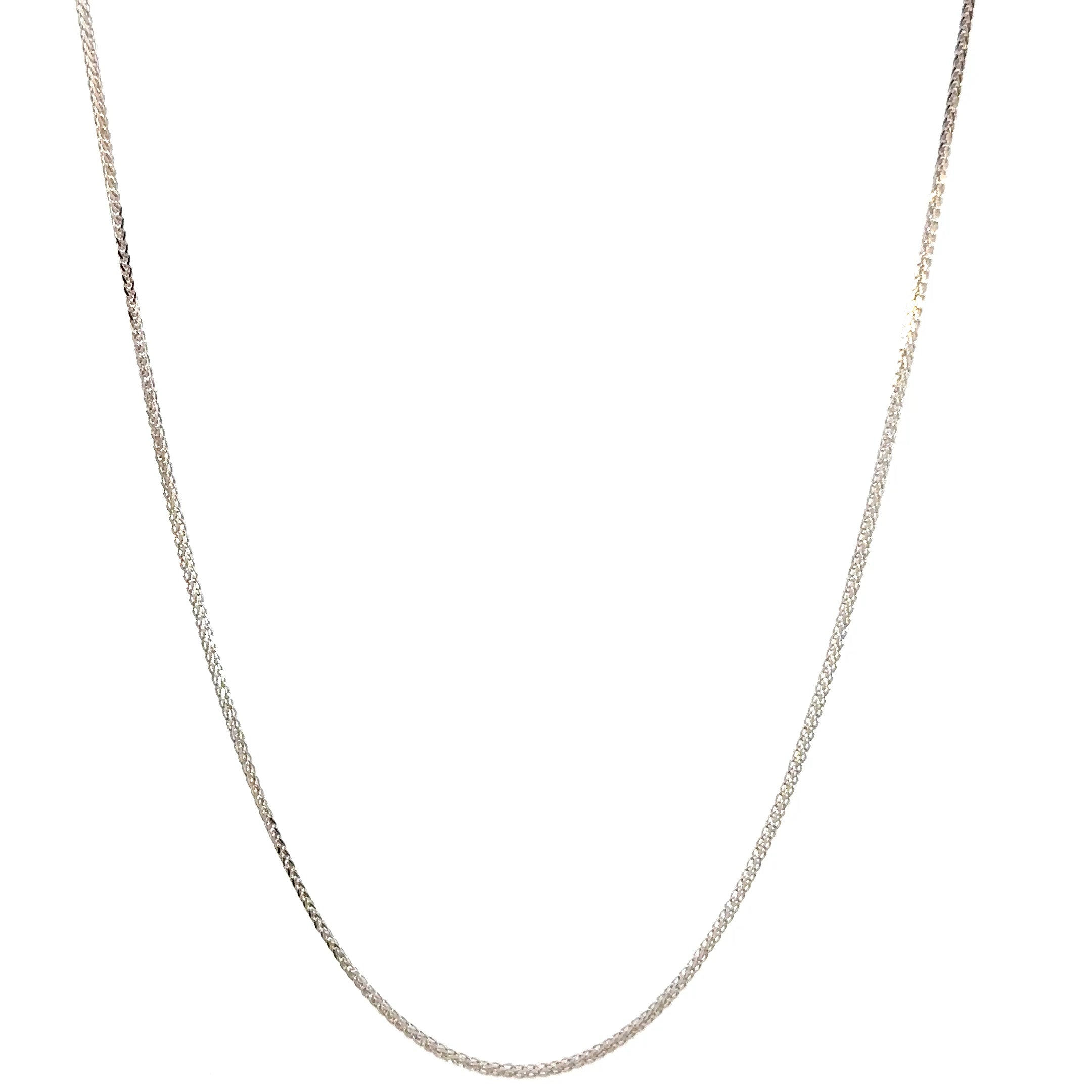 Cadena espiga delgada - Oro Blanco