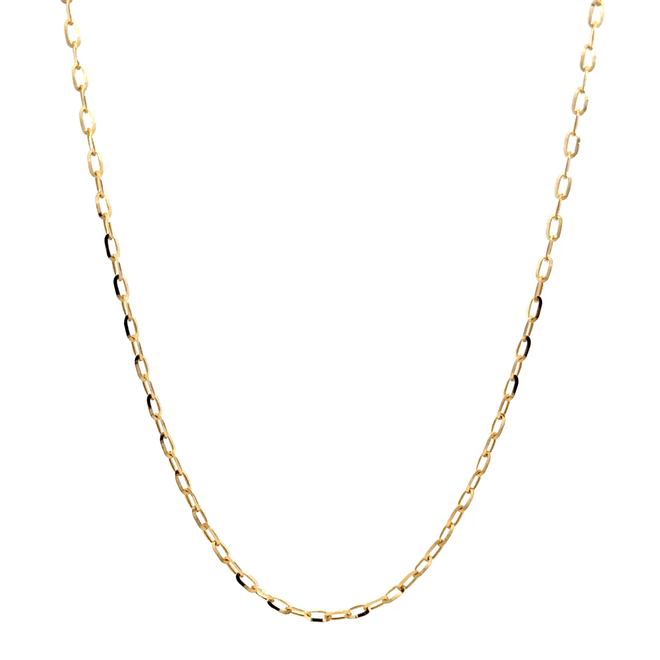 Cadena paper clip diamantada - oro amarillo