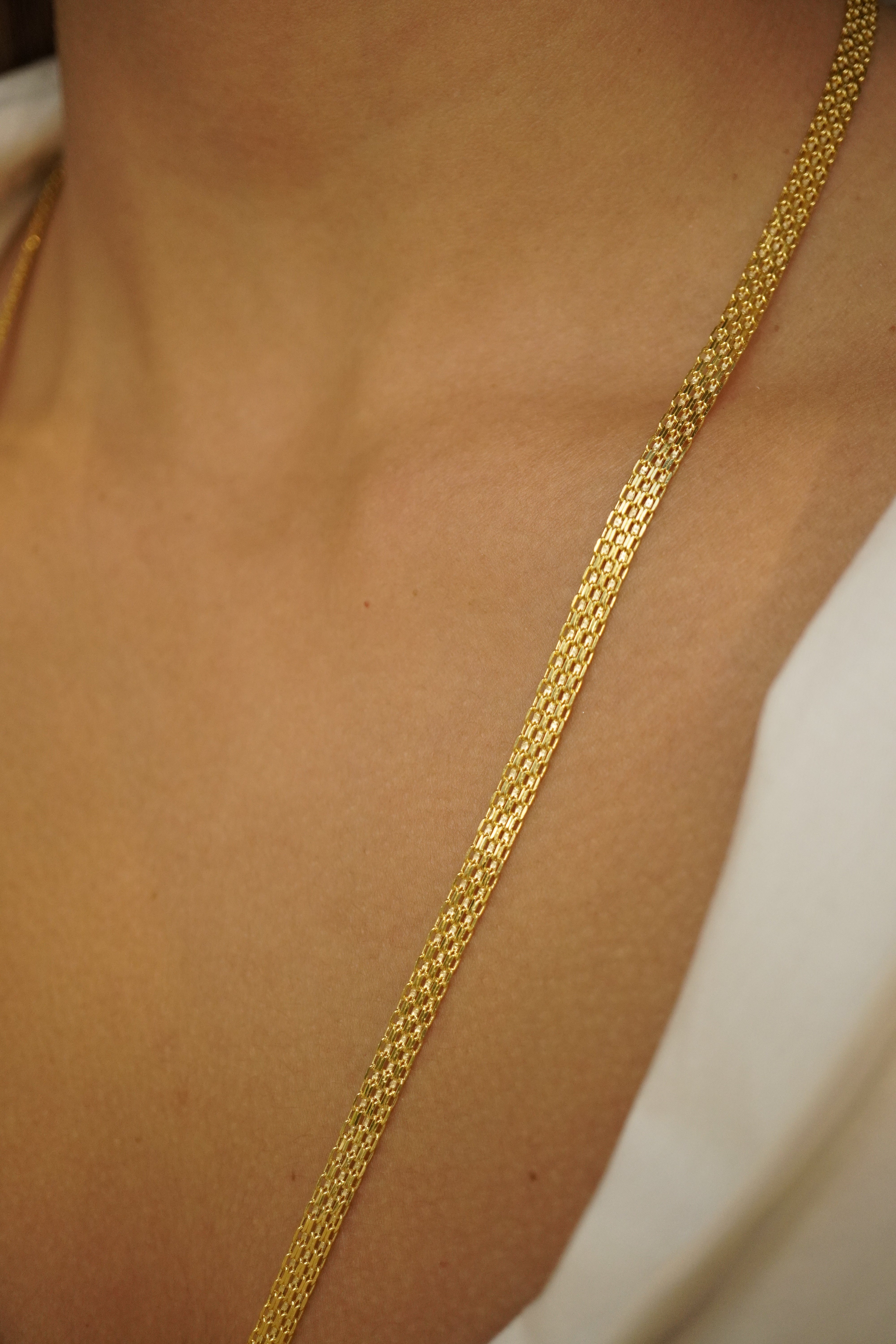 Cadena tejido chino ancha oro 18k