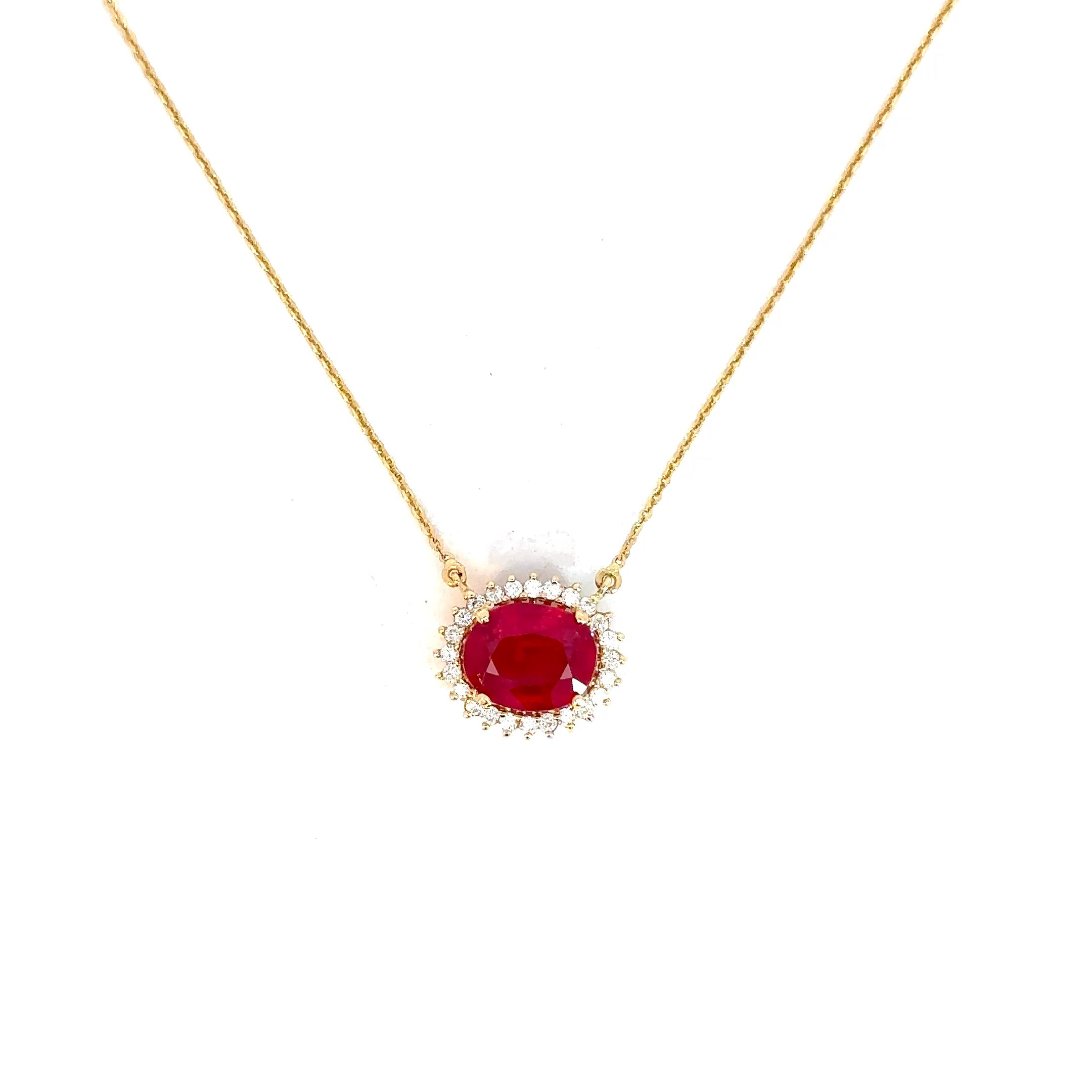 Collar Anette rubí con diamantes