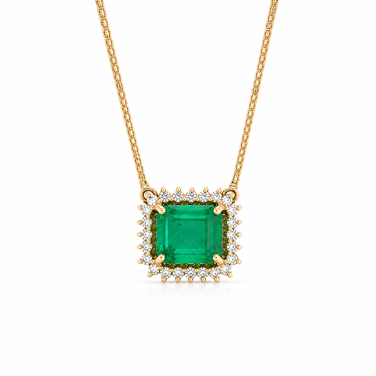 Collar Esmeralda cluster en diamantes