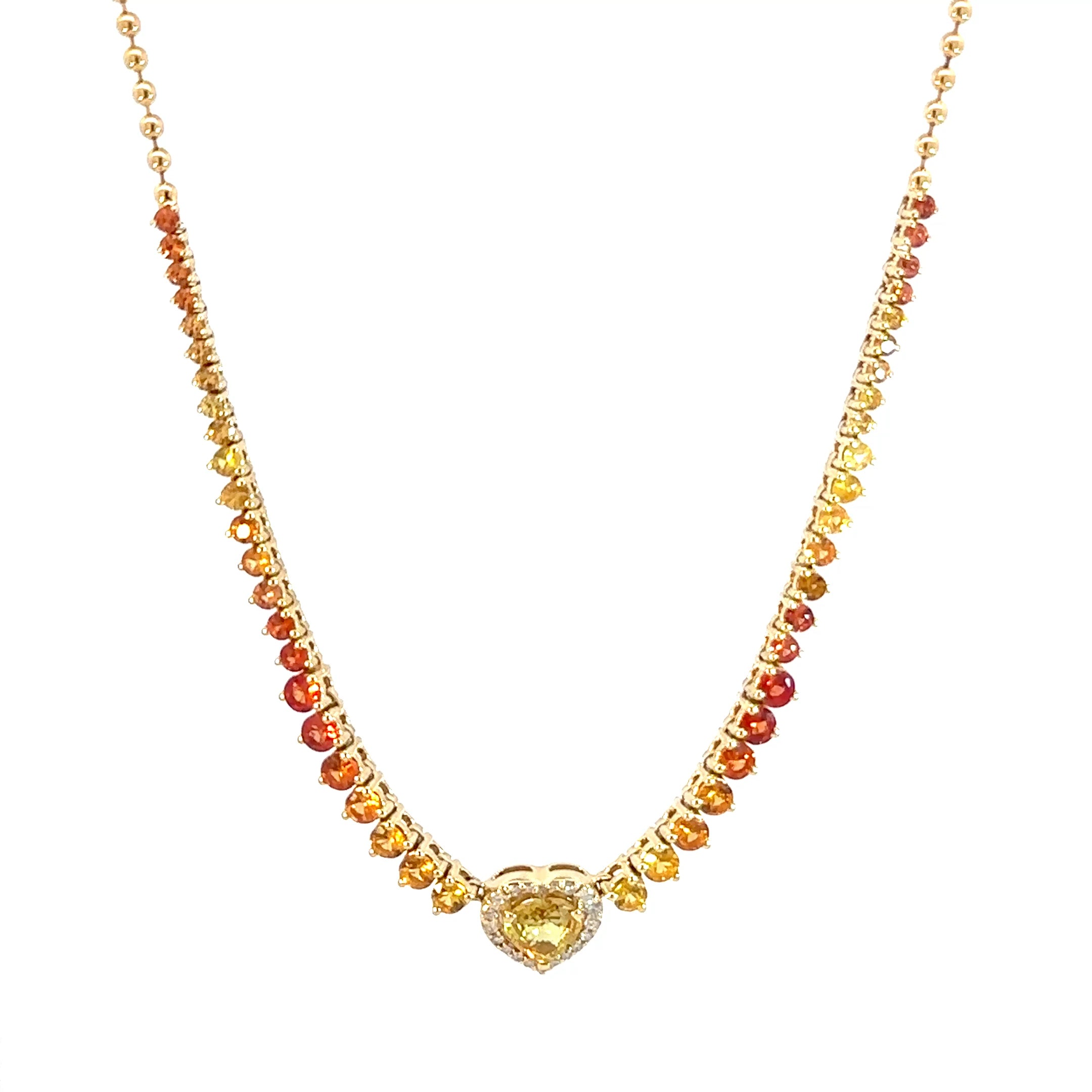 Collar Felicia zafiros amarillo y naranja