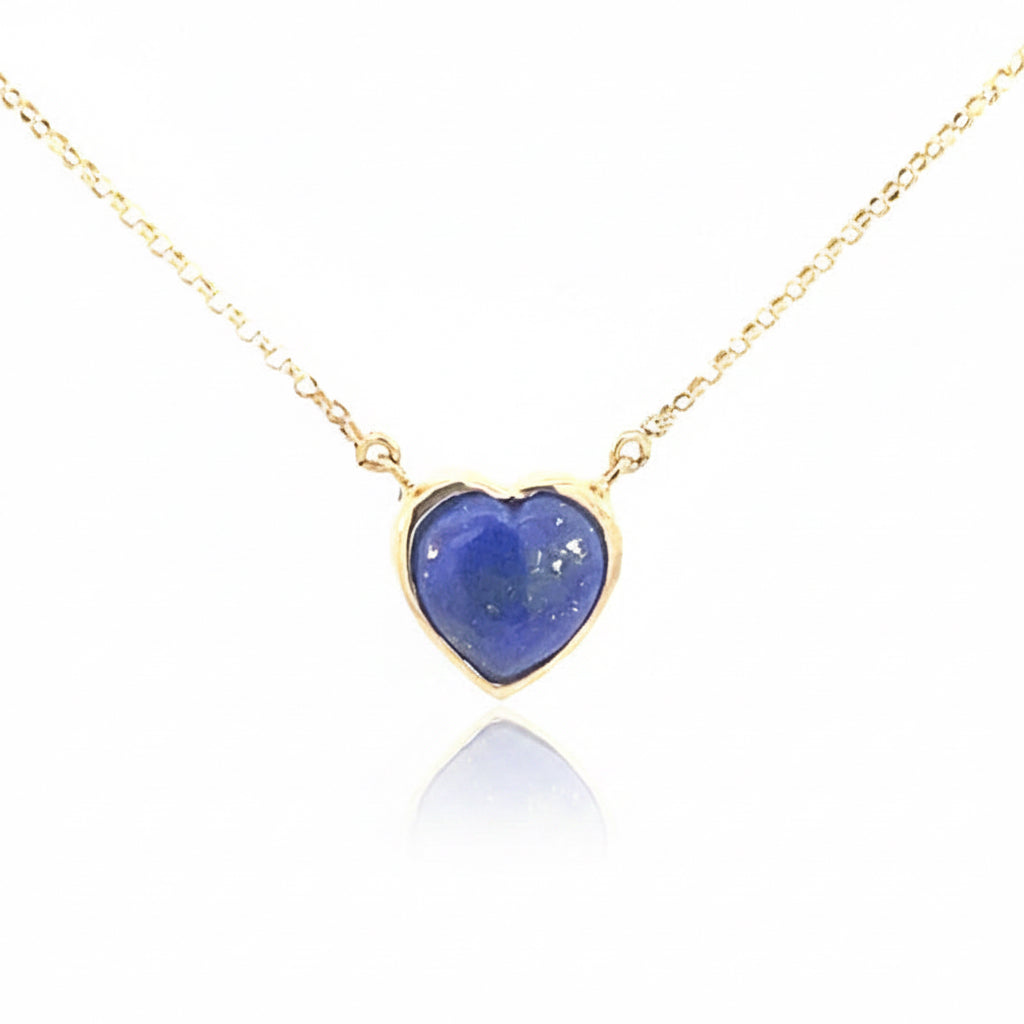 Collar Lapislázuli corazón con Bisel
