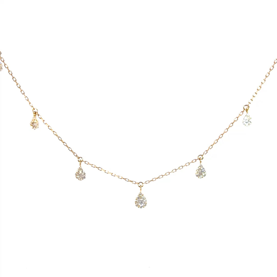 Collar lluvia ilusión gotas diamantes