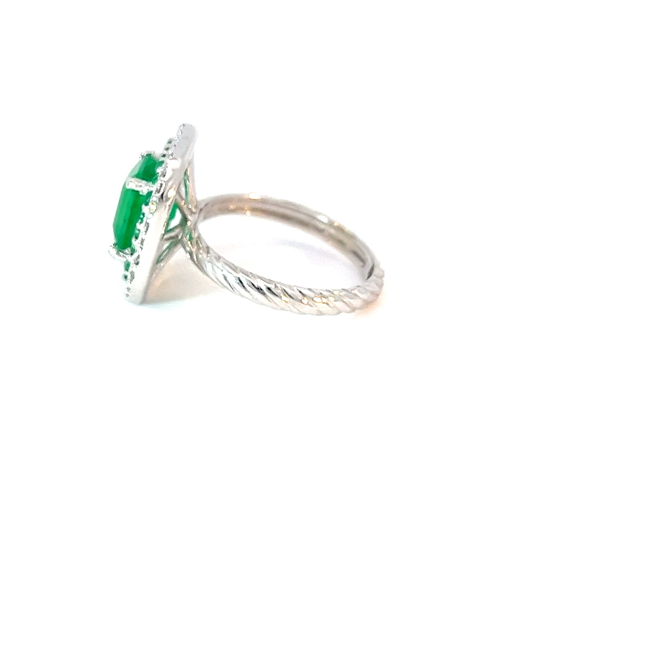 Anillo Esmeralda doble halo