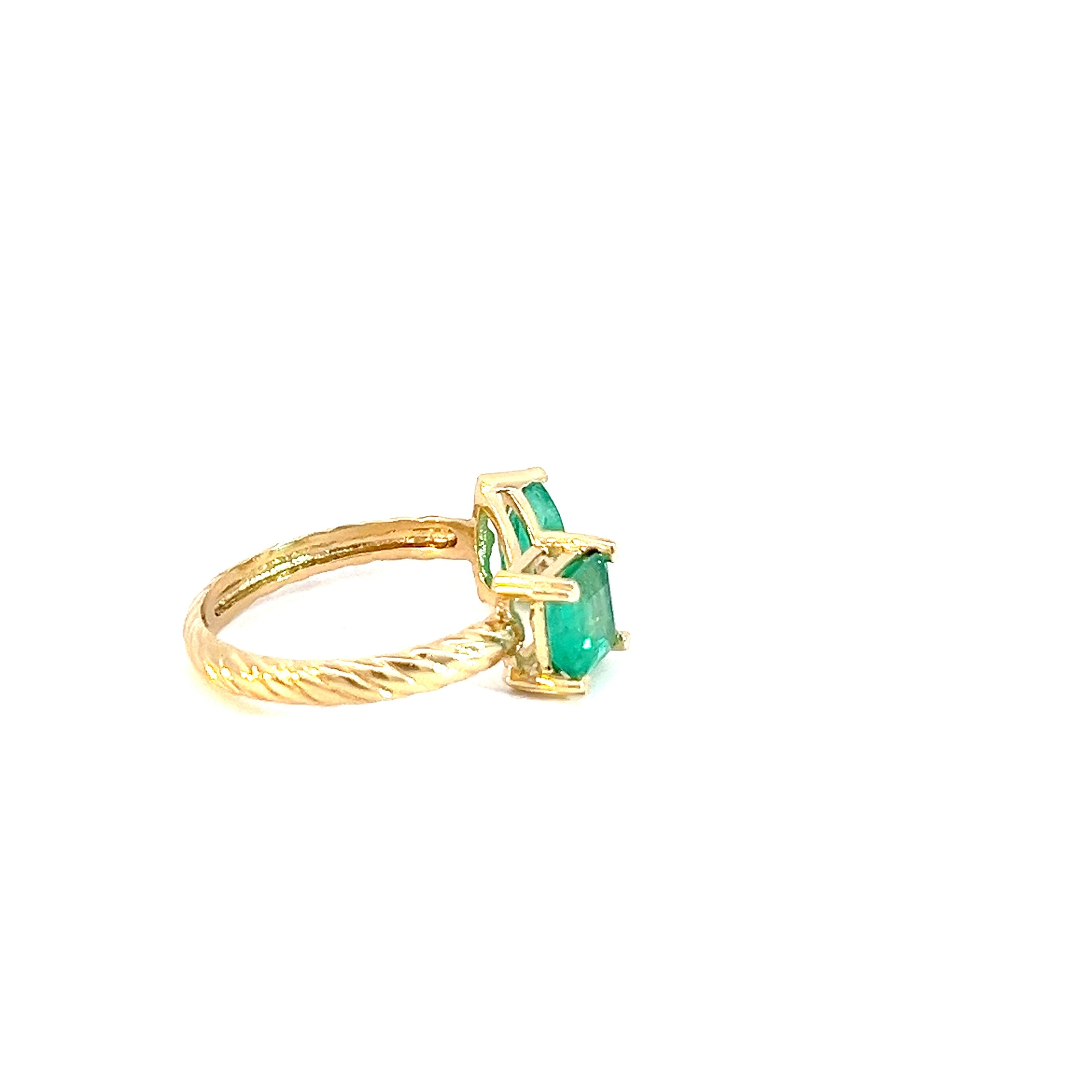 Anillo Toi et moi esmeraldas cuadrada y gota Oro amarillo