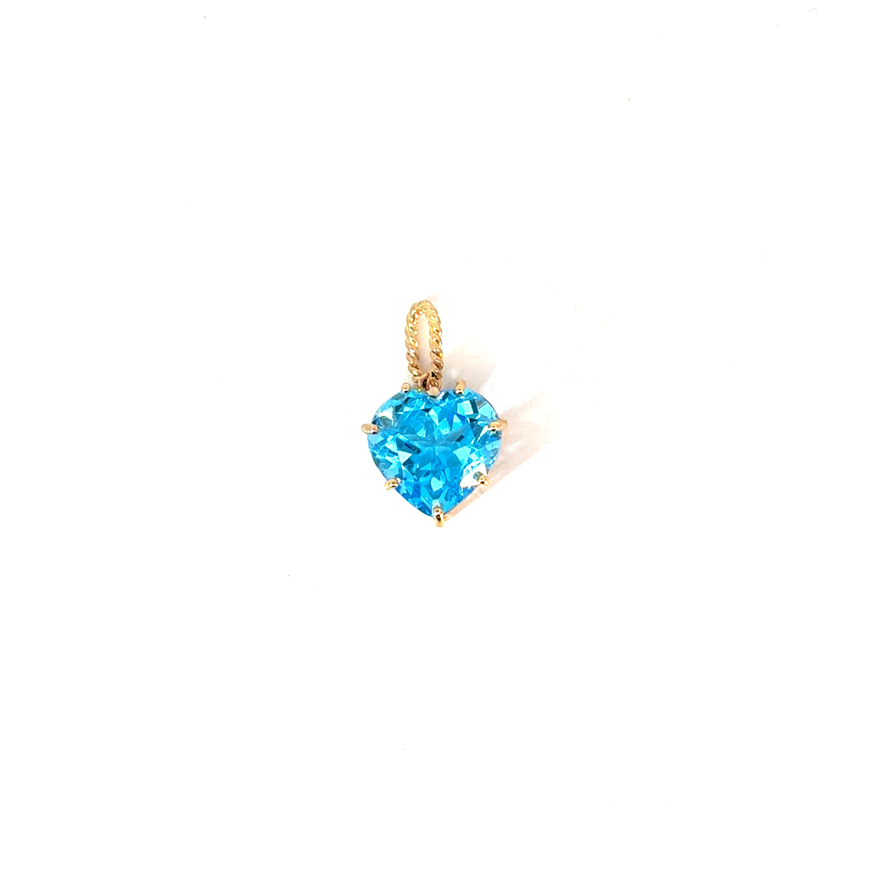 Dije Prisma topacio swiss blue corazón 12mm