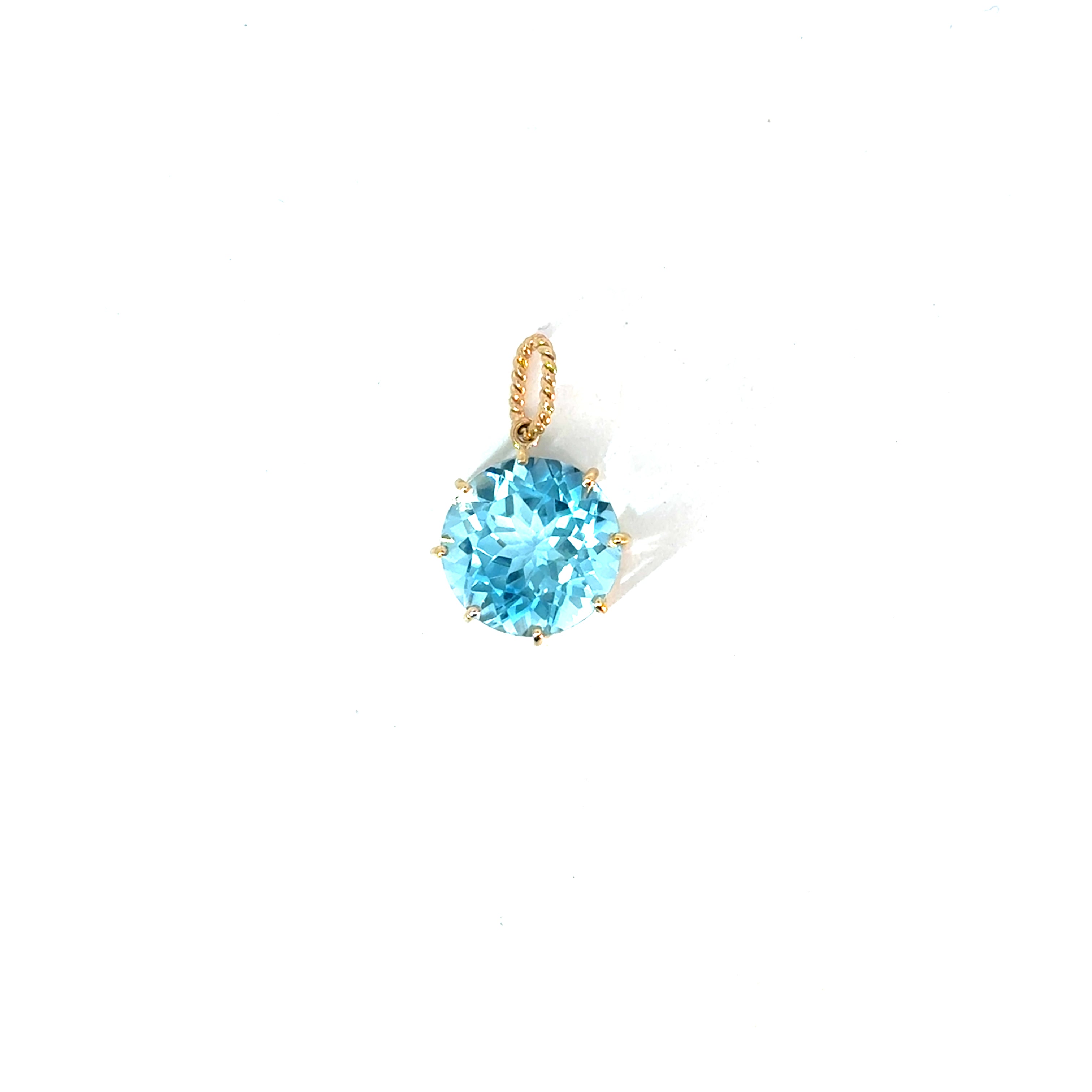 Dije Prisma topacio swiss blue redondo 12mm