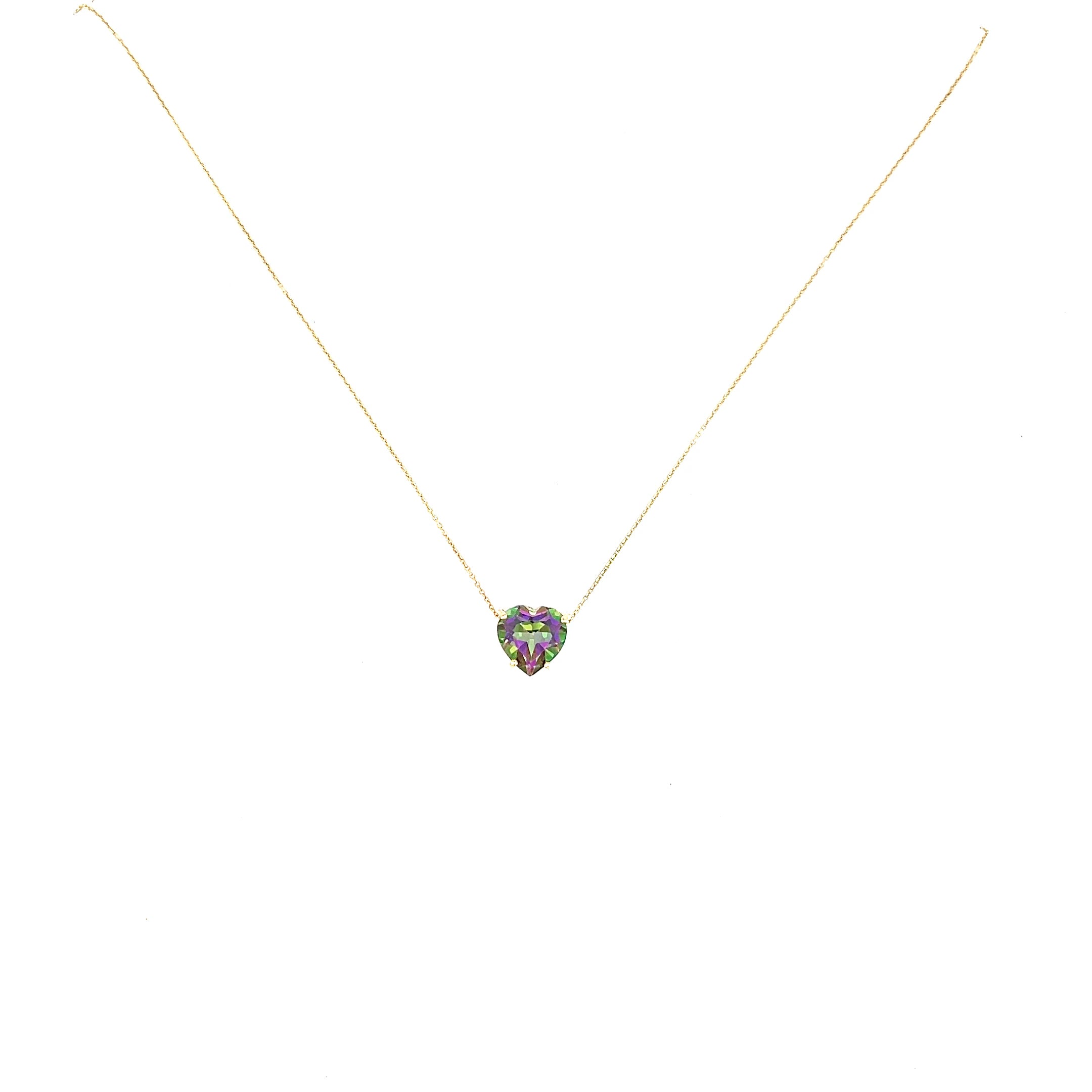 Collar corazón 9 mm Topacio místico