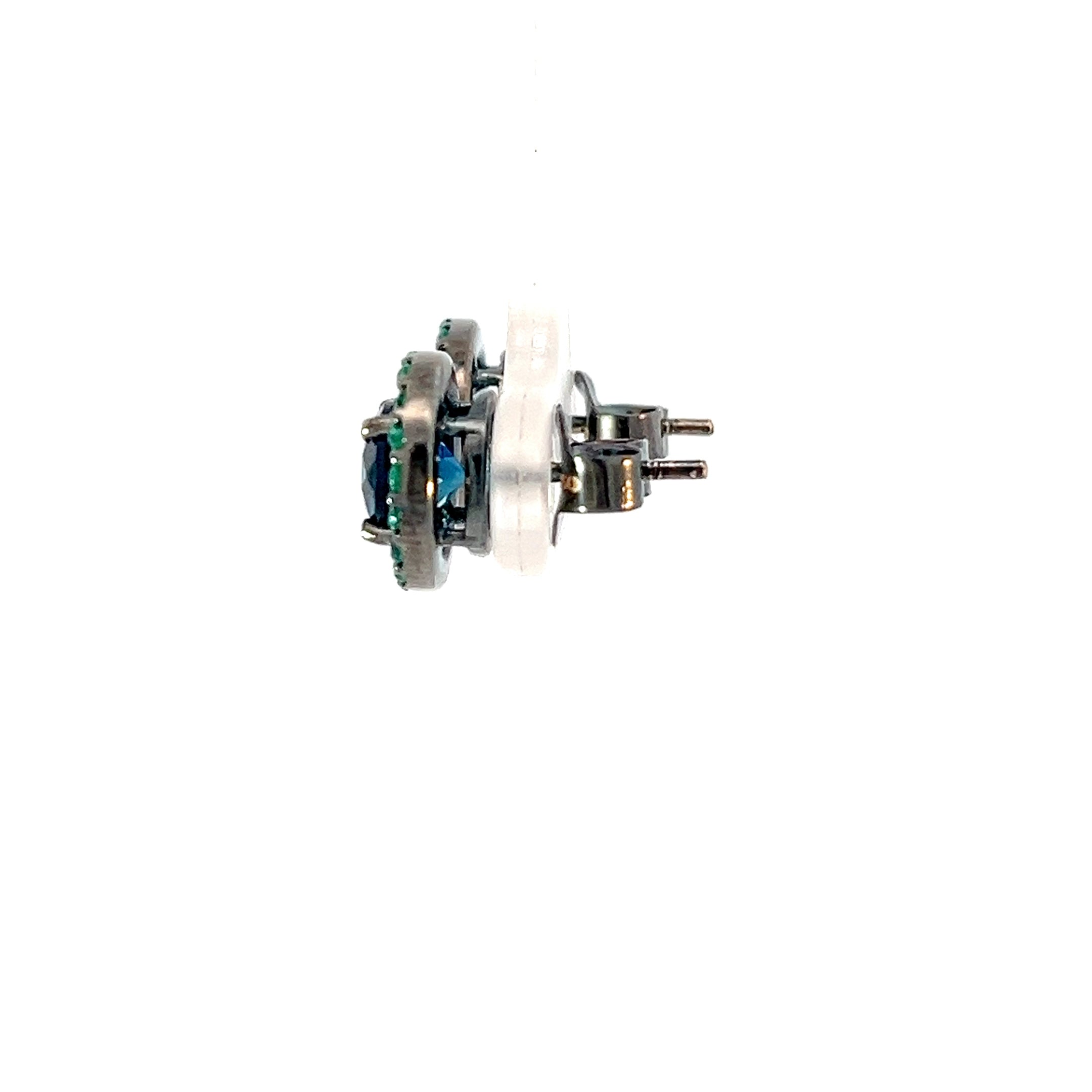 Aretes Topacio London Blue Halo en Esmeraldas