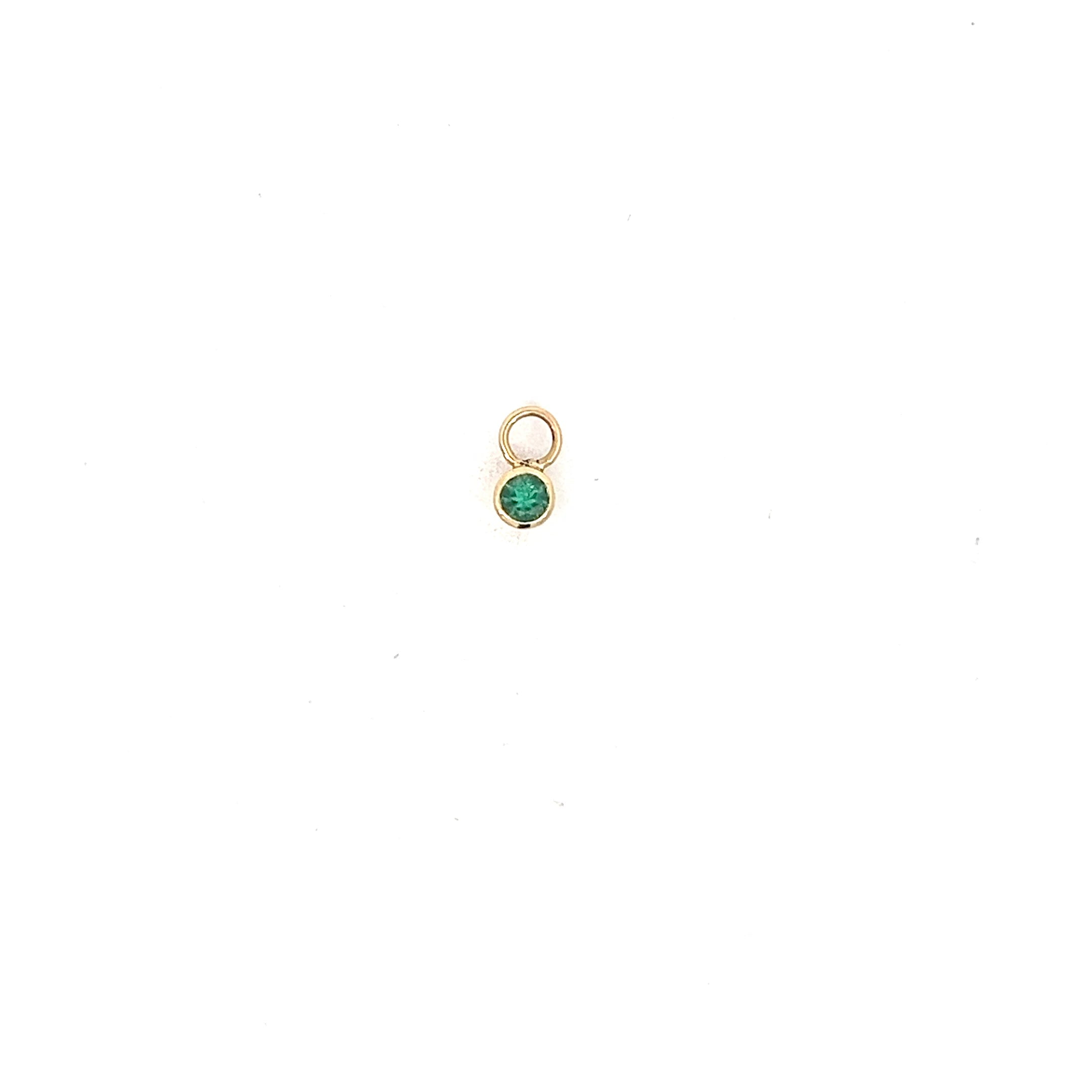 Dije Para Minihoop En Esmeralda con Bisel