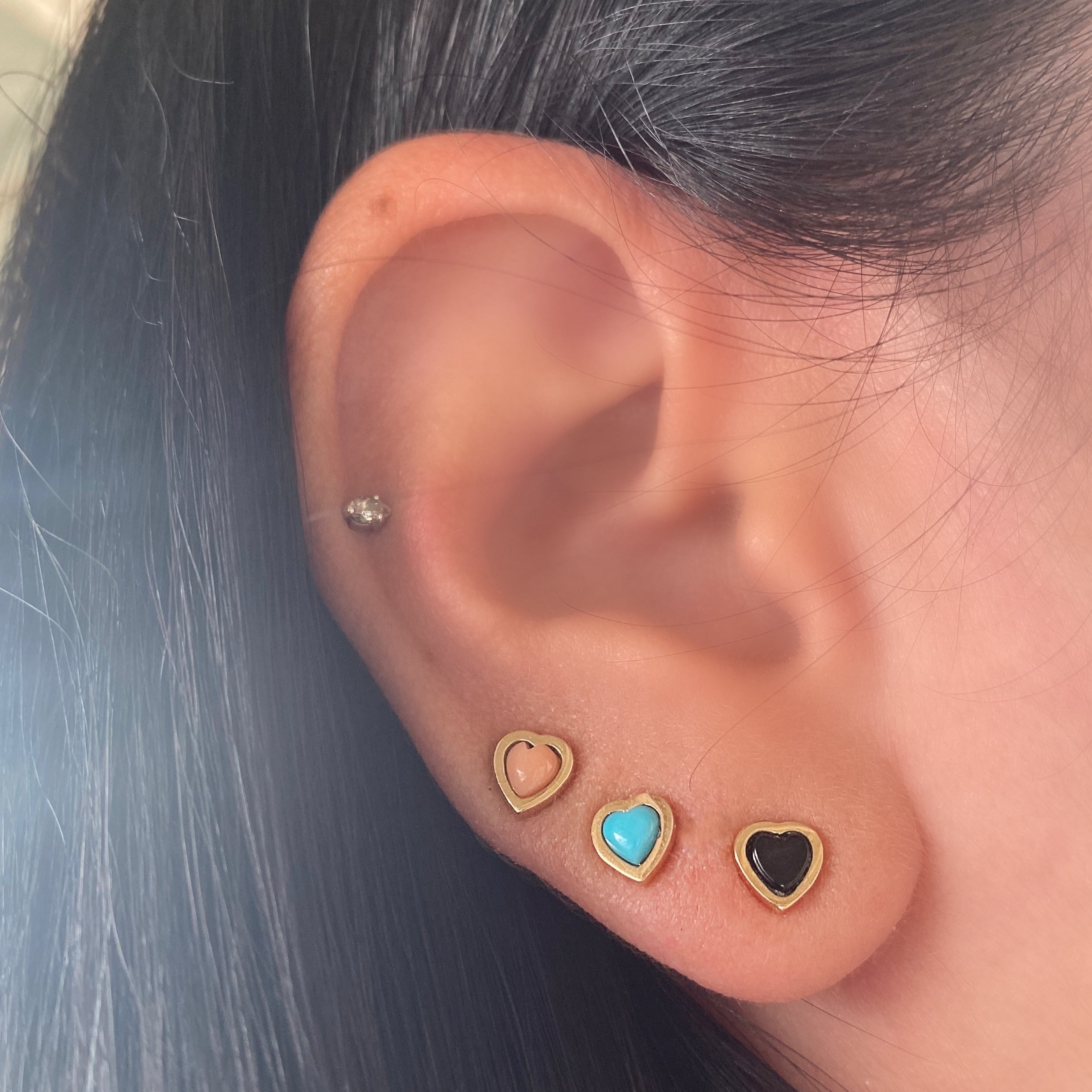 Arete corazón con bisel