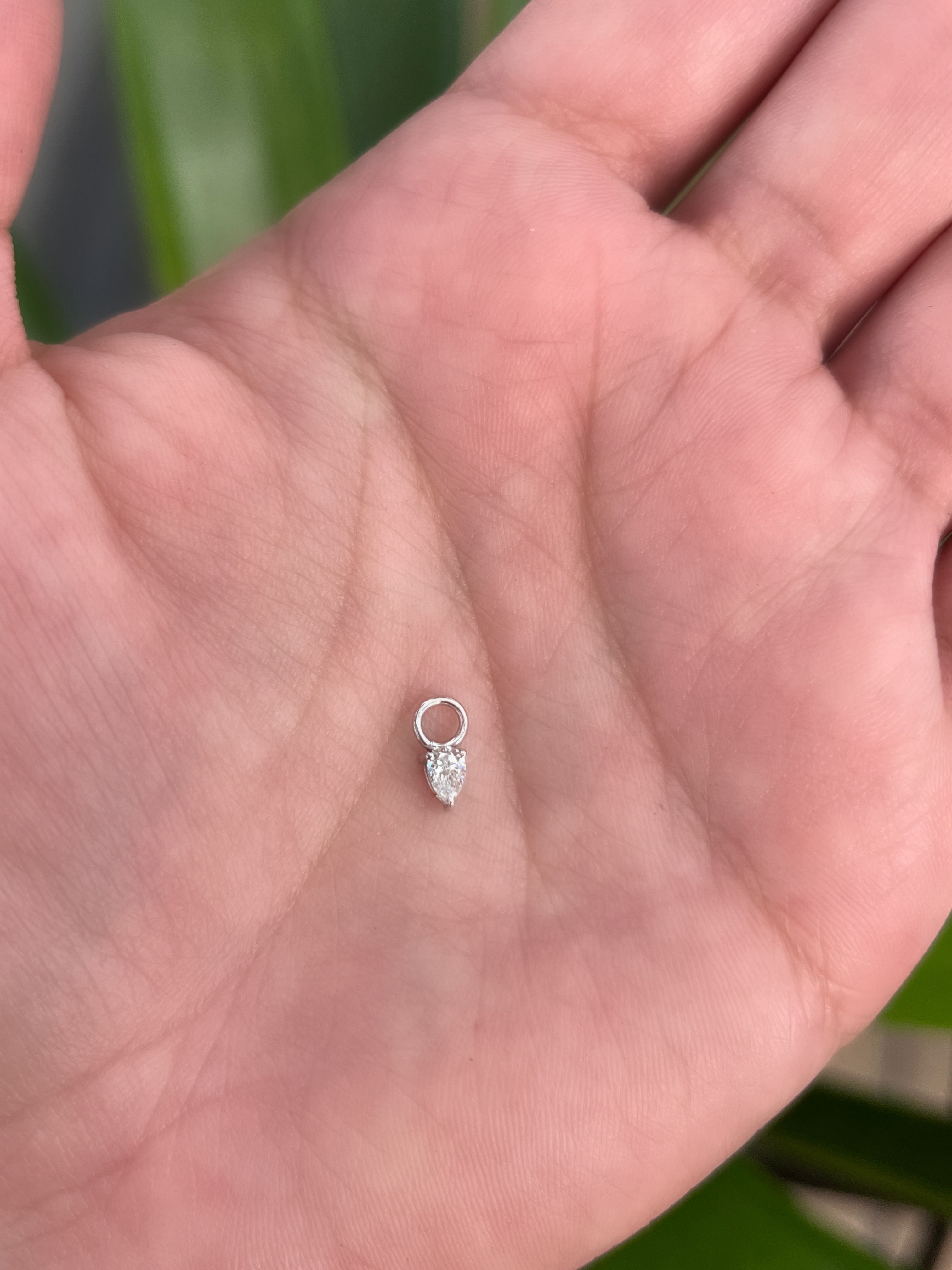 Dije Para Minihoop Diamante Oro blanco