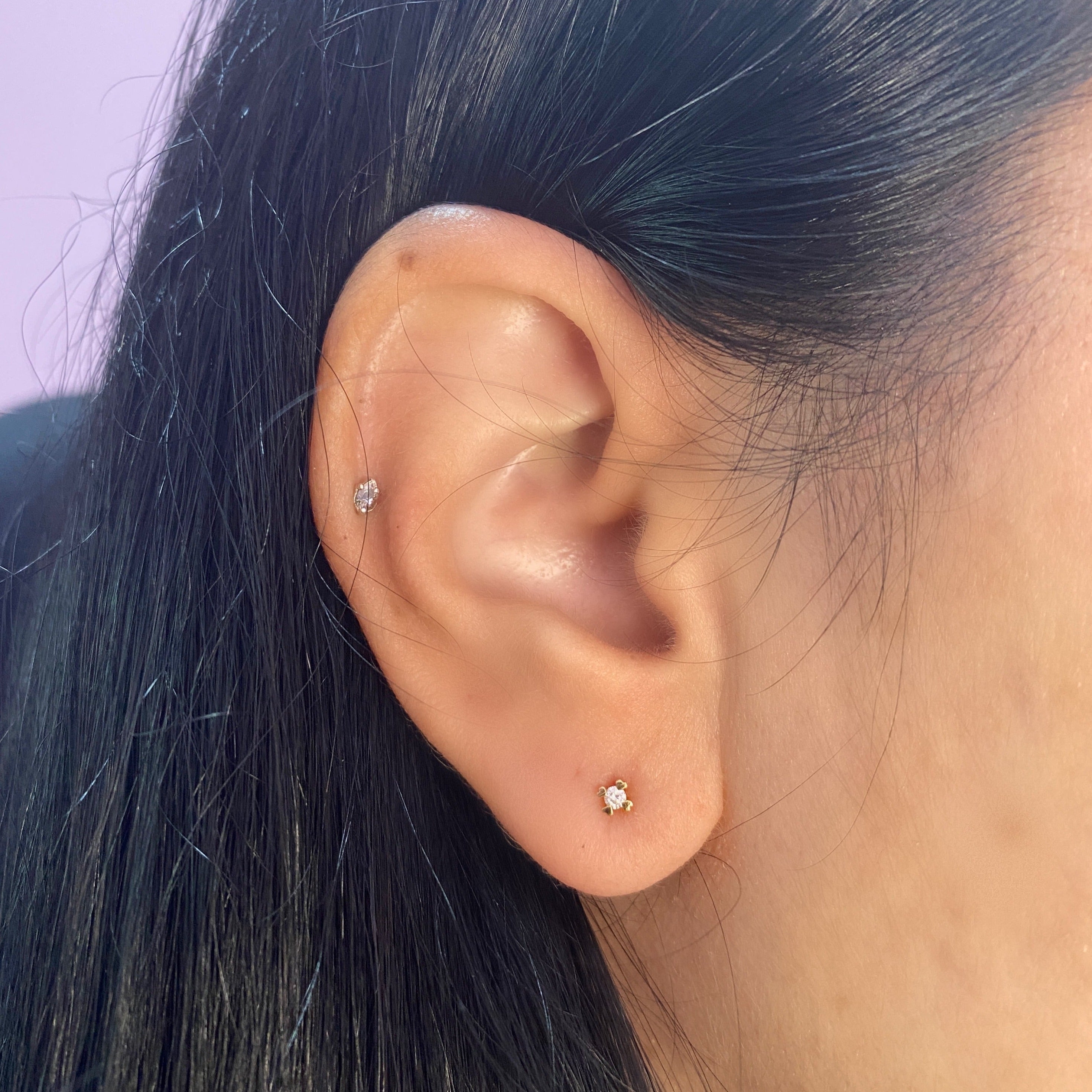 Arete Love 2 mm Oro Amarillo