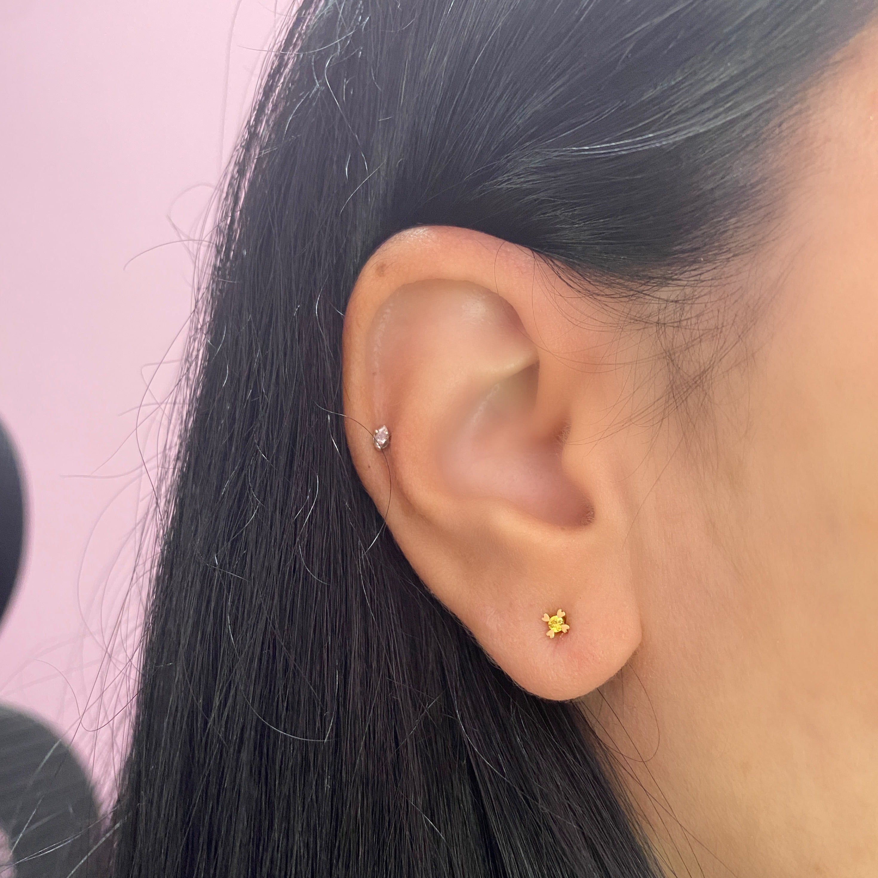 Arete Love 2 mm Oro Amarillo