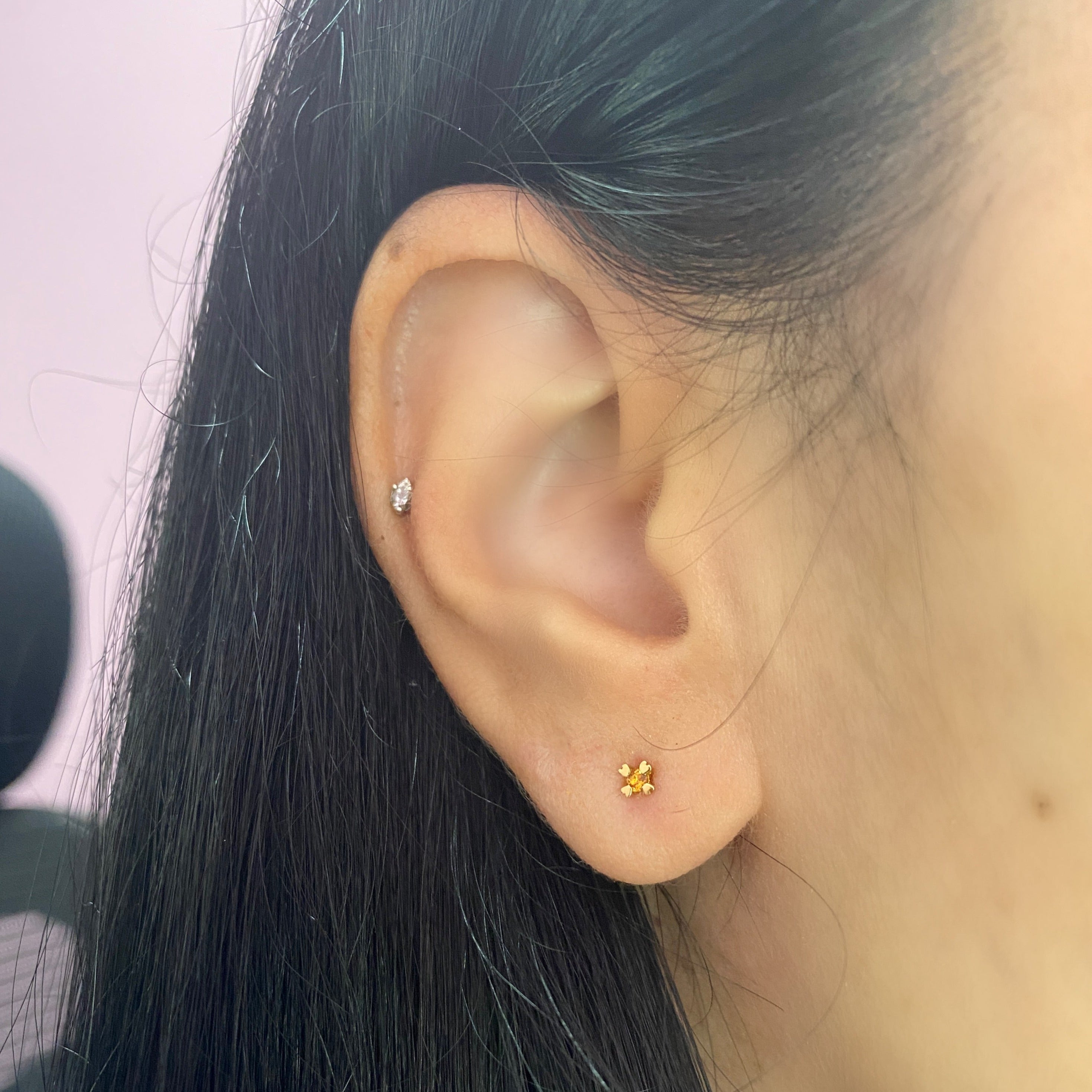 Arete Love 2 mm Oro Amarillo