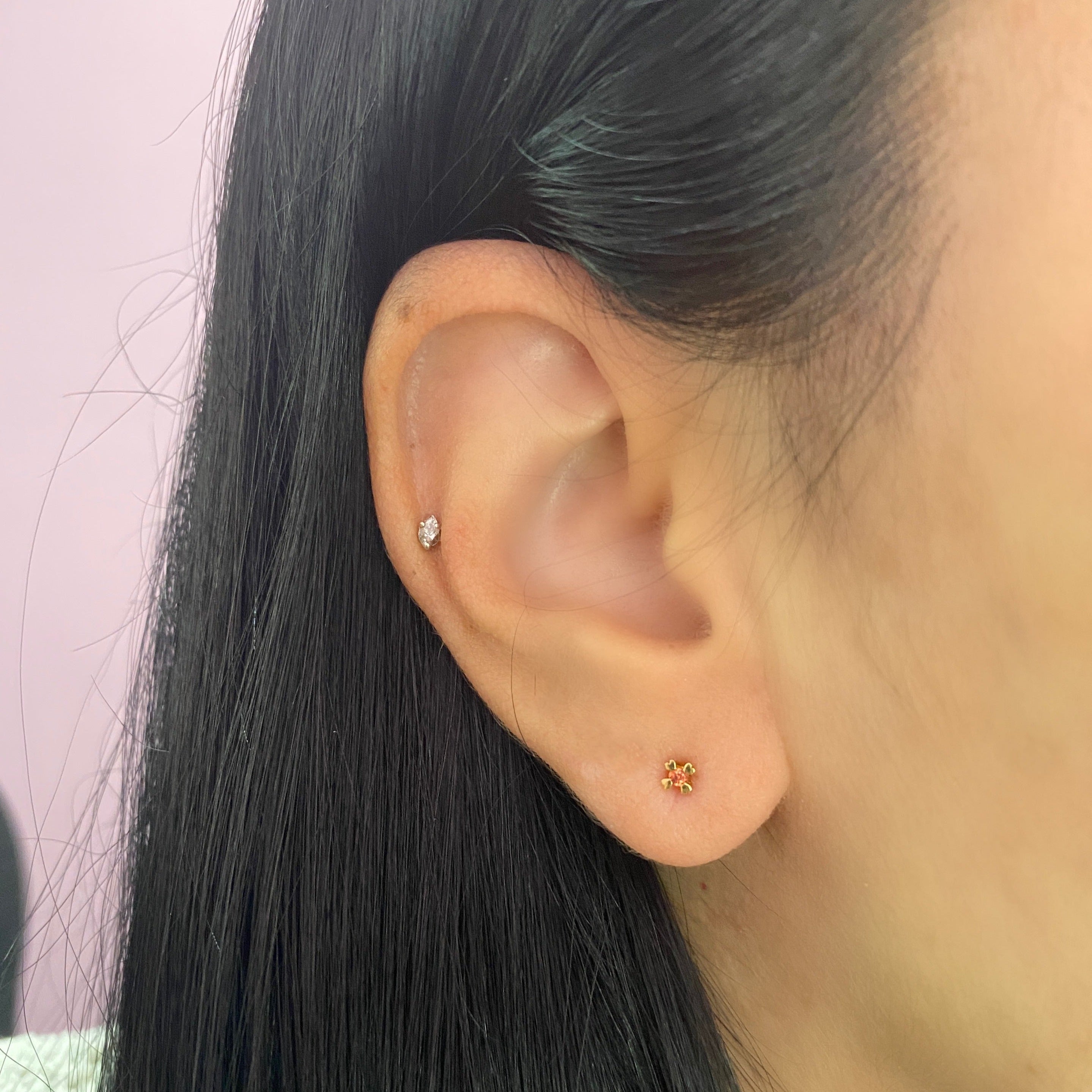 Arete Love 2 mm Oro Amarillo