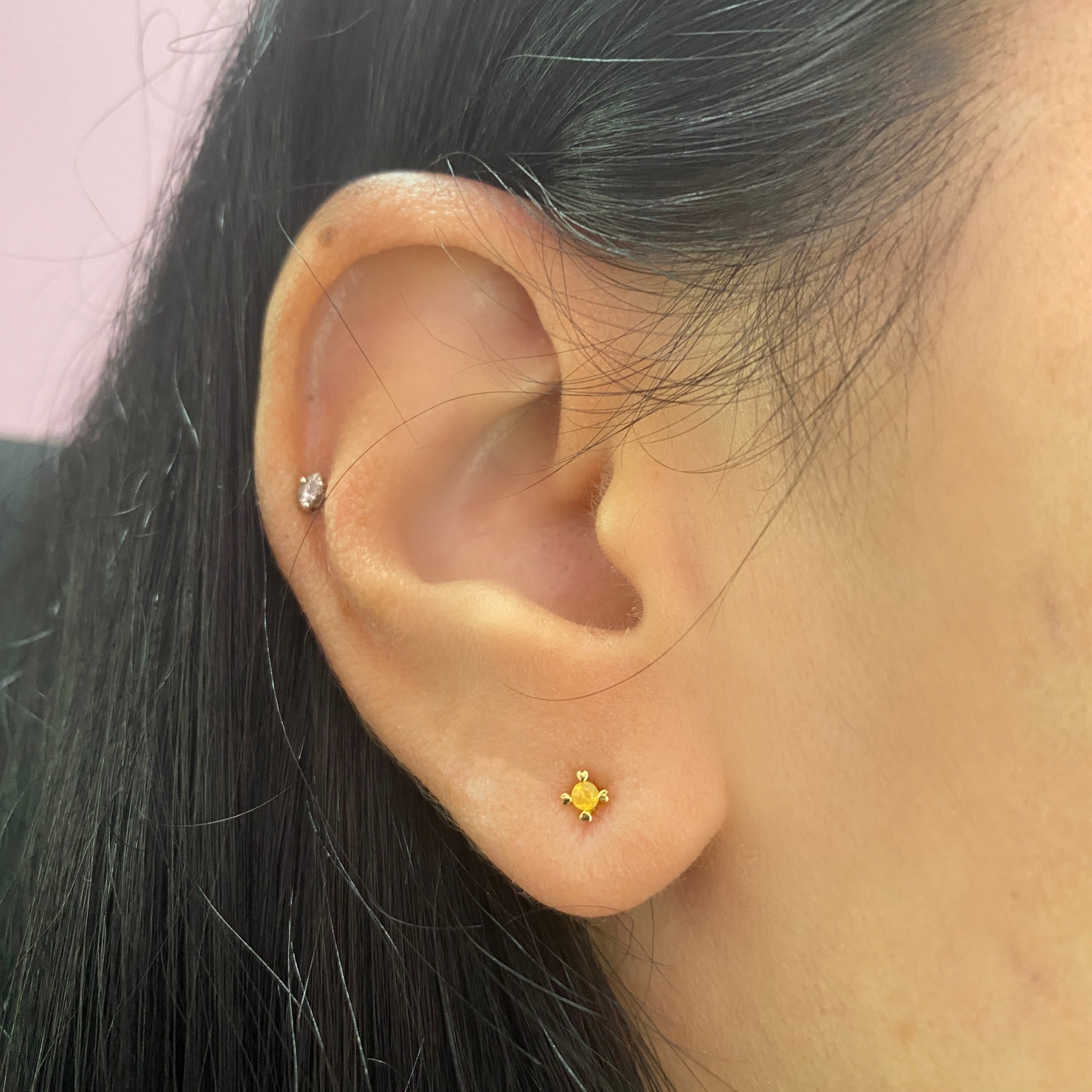 Arete Love 2 mm Oro Amarillo