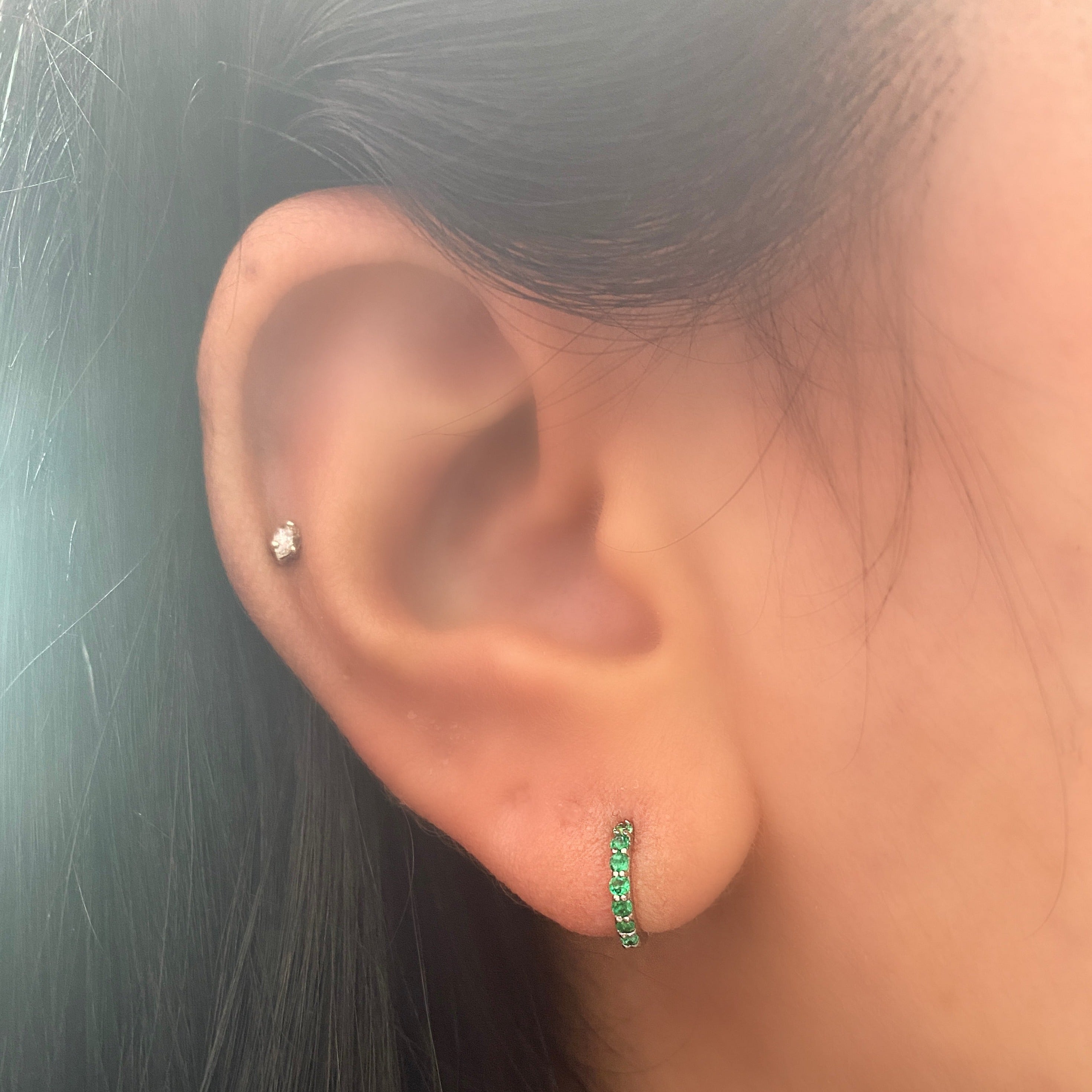 Minihoop oro blanco 18k