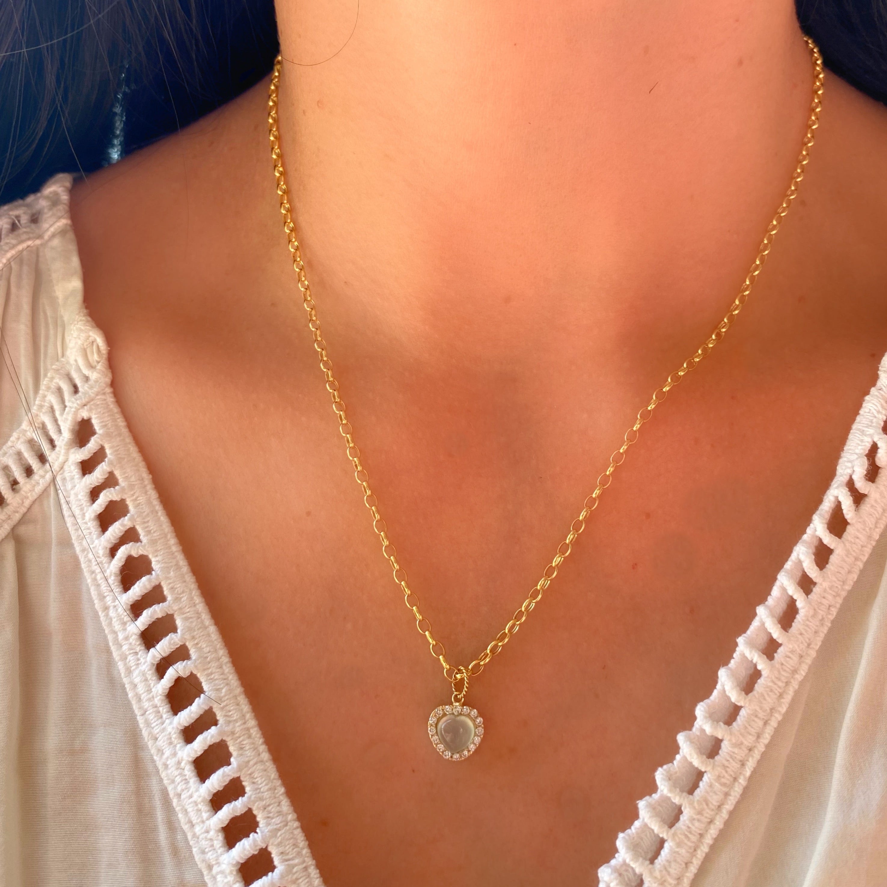 Dije corazón y diamantes