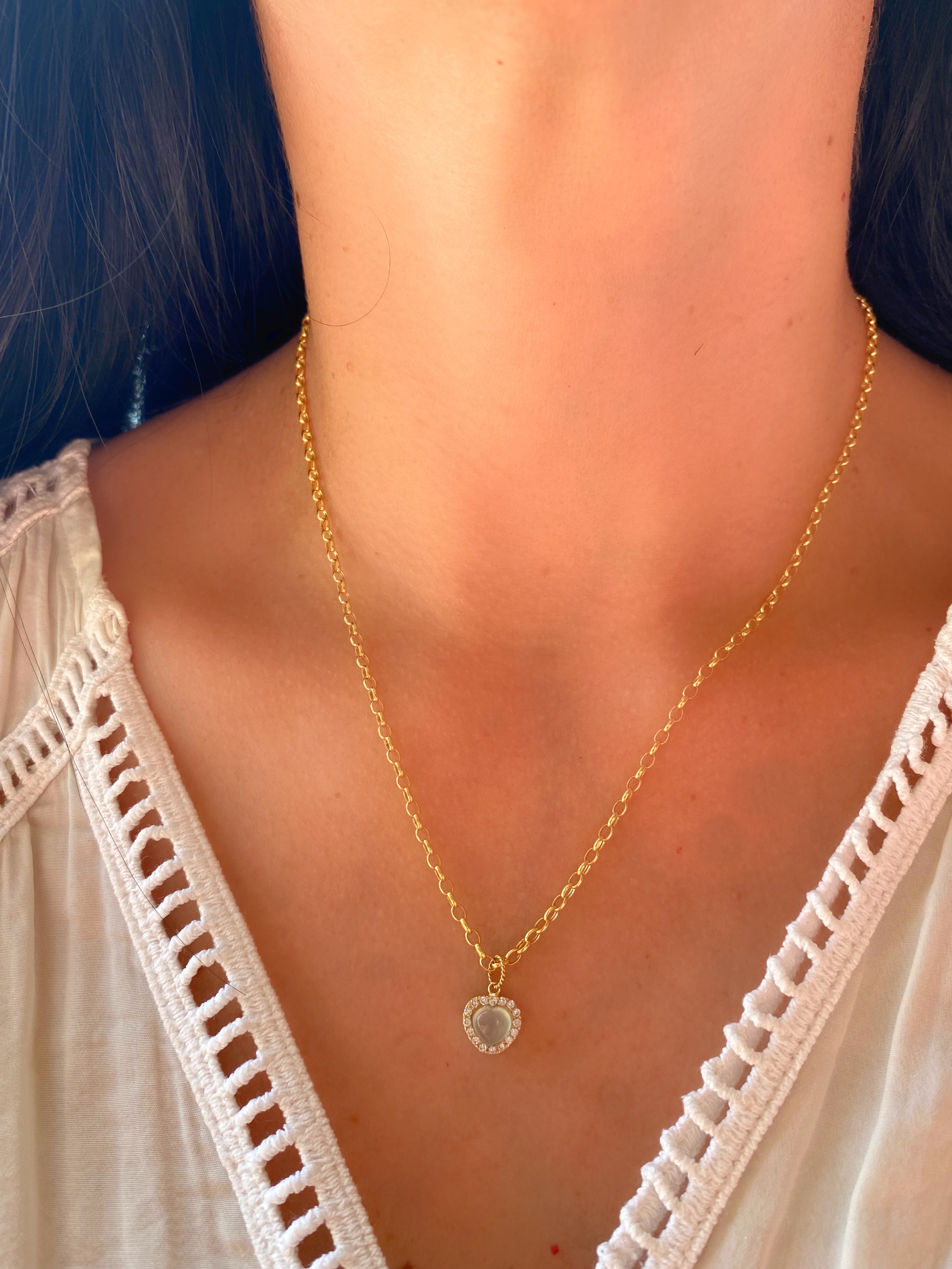 Dije corazón y diamantes