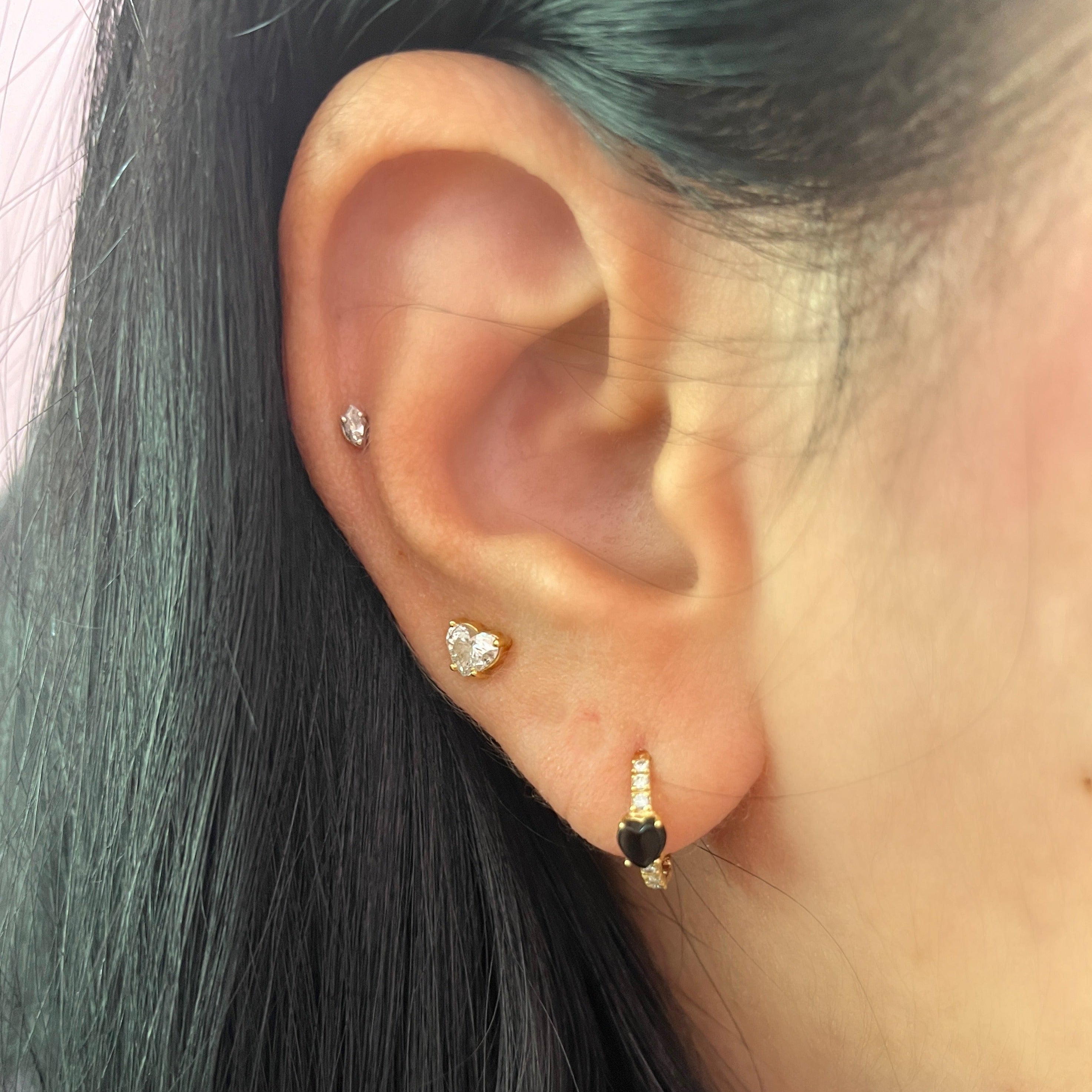 Minihoop corazón y diamantes