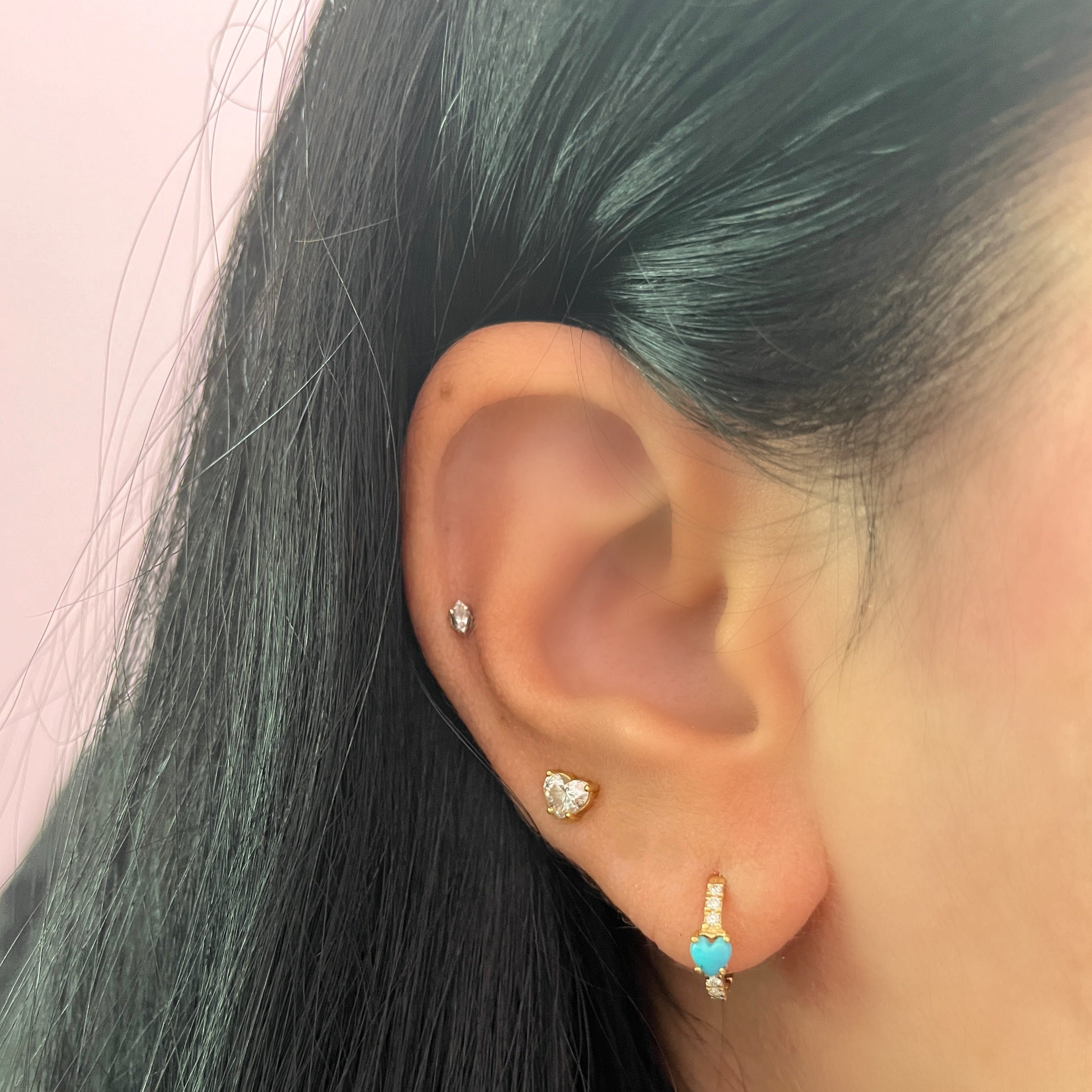 Minihoop corazón y diamantes