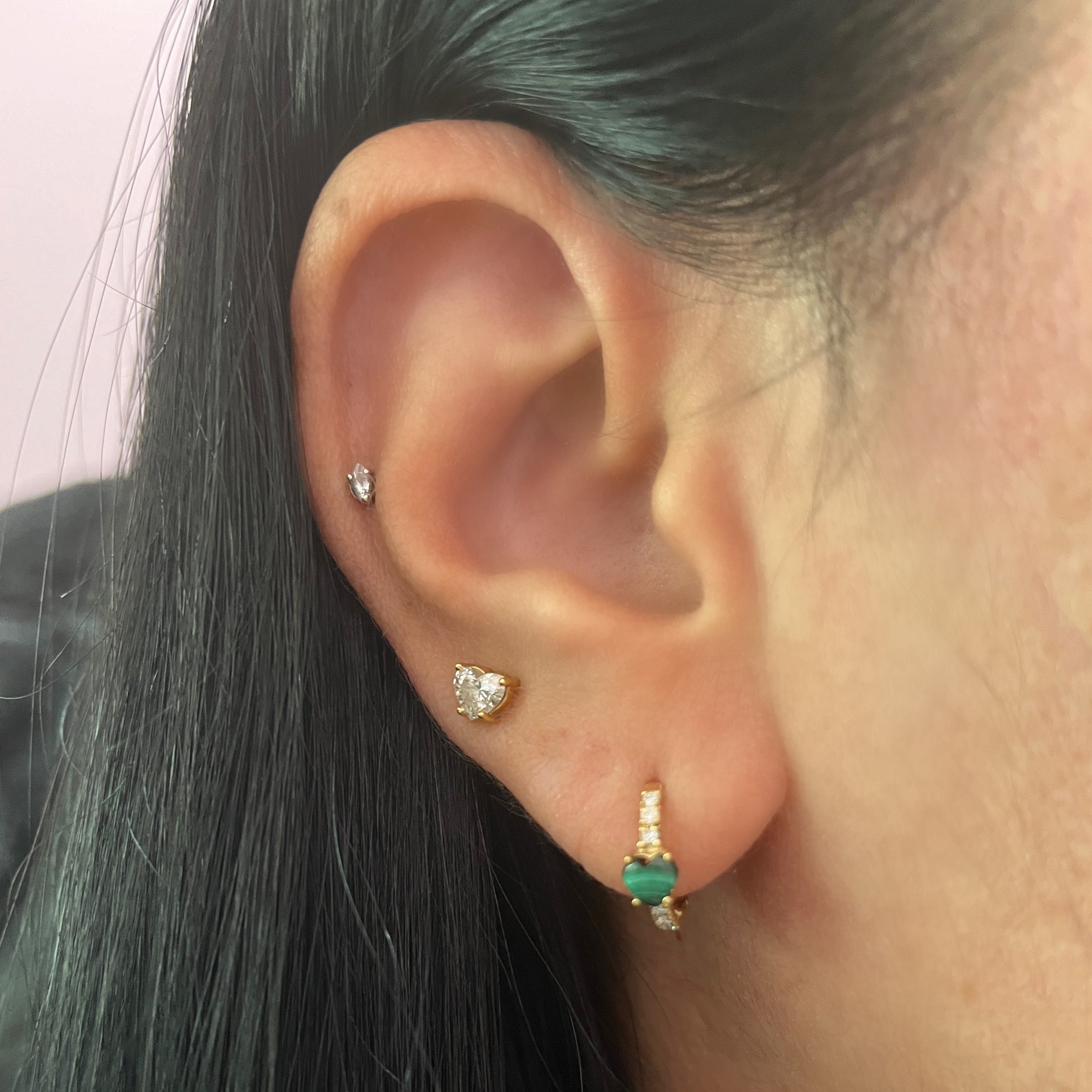 Minihoop corazón y diamantes