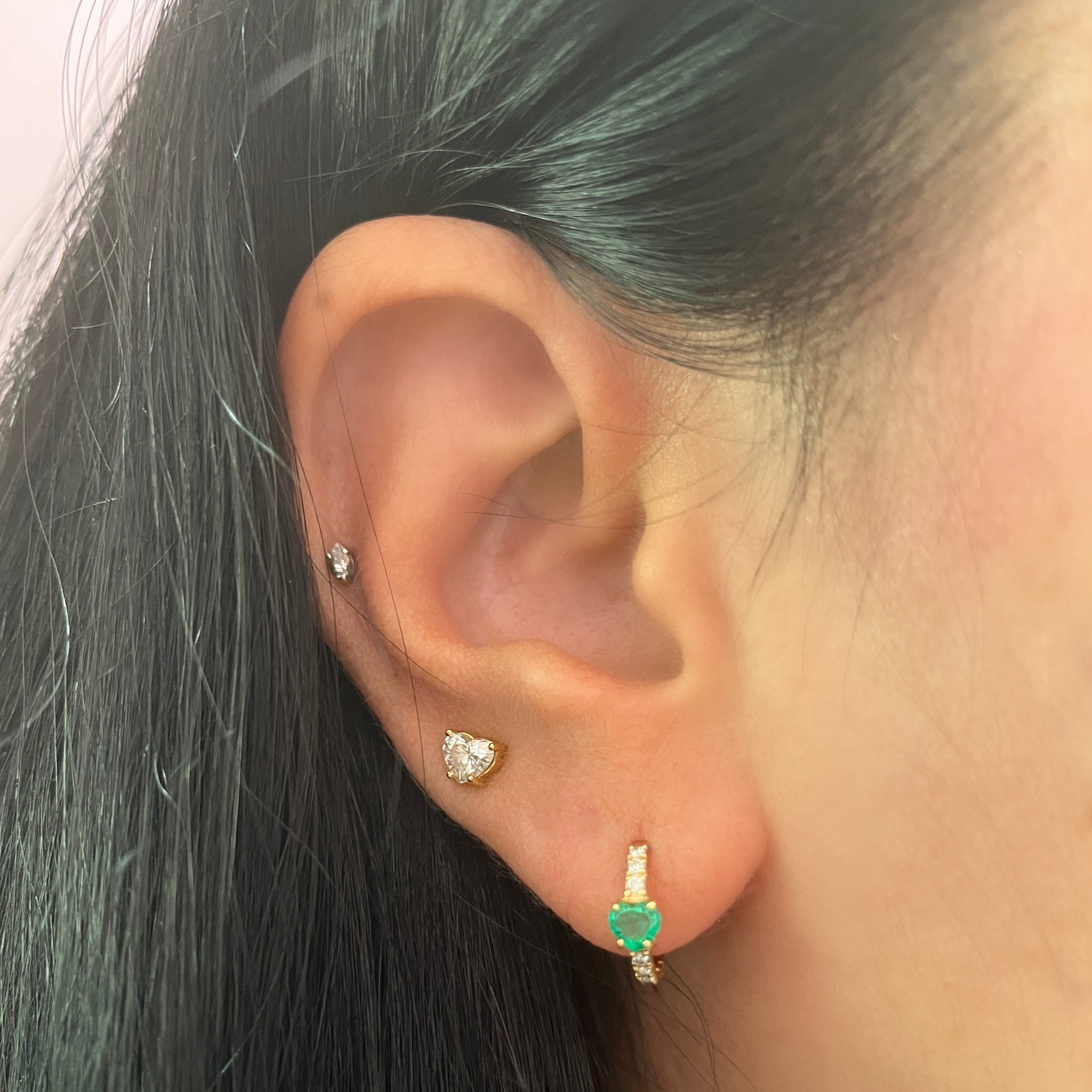 Minihoop corazón y diamantes