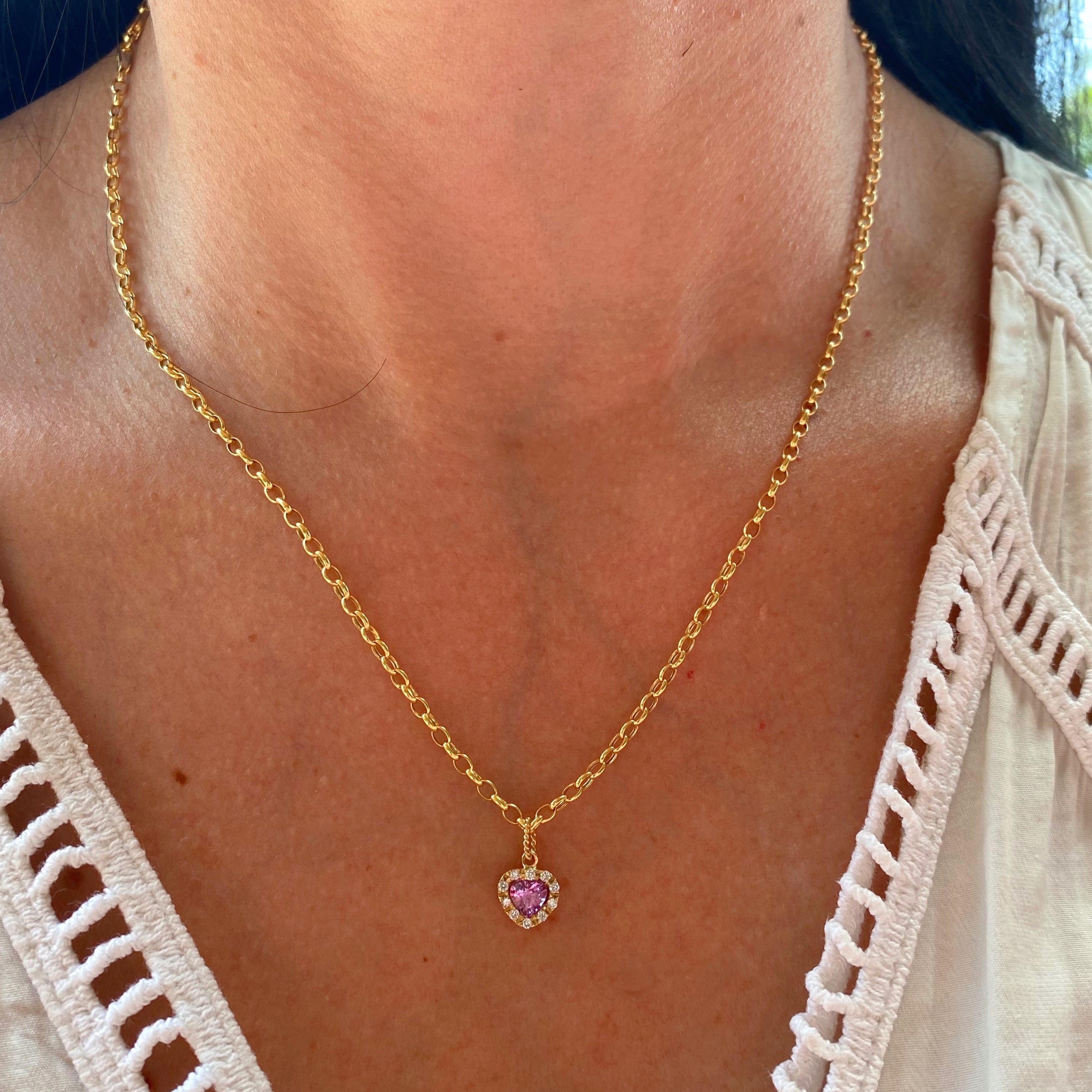 Dije corazón y diamantes