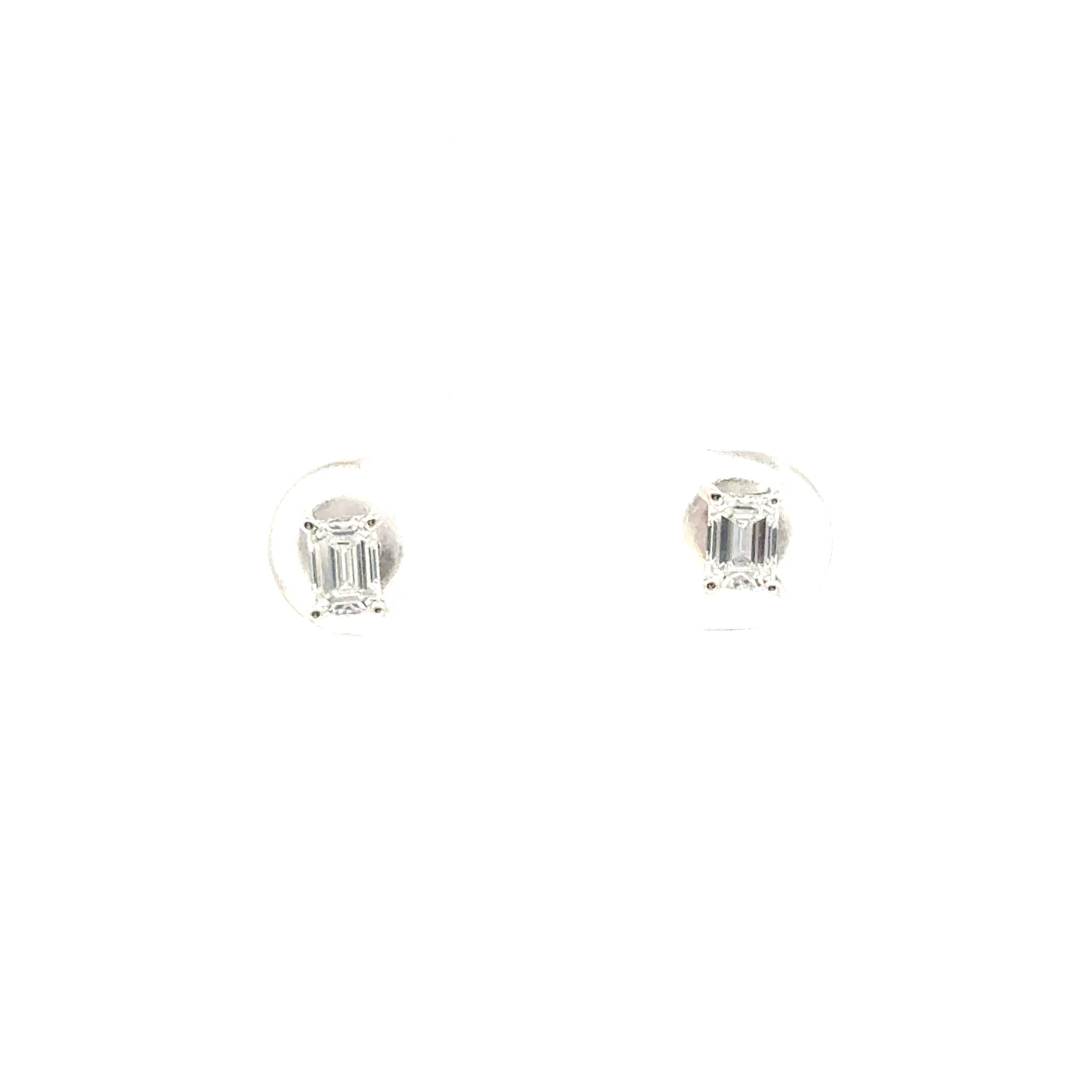 Aretes diamante talla octogonal 0,50 Cts