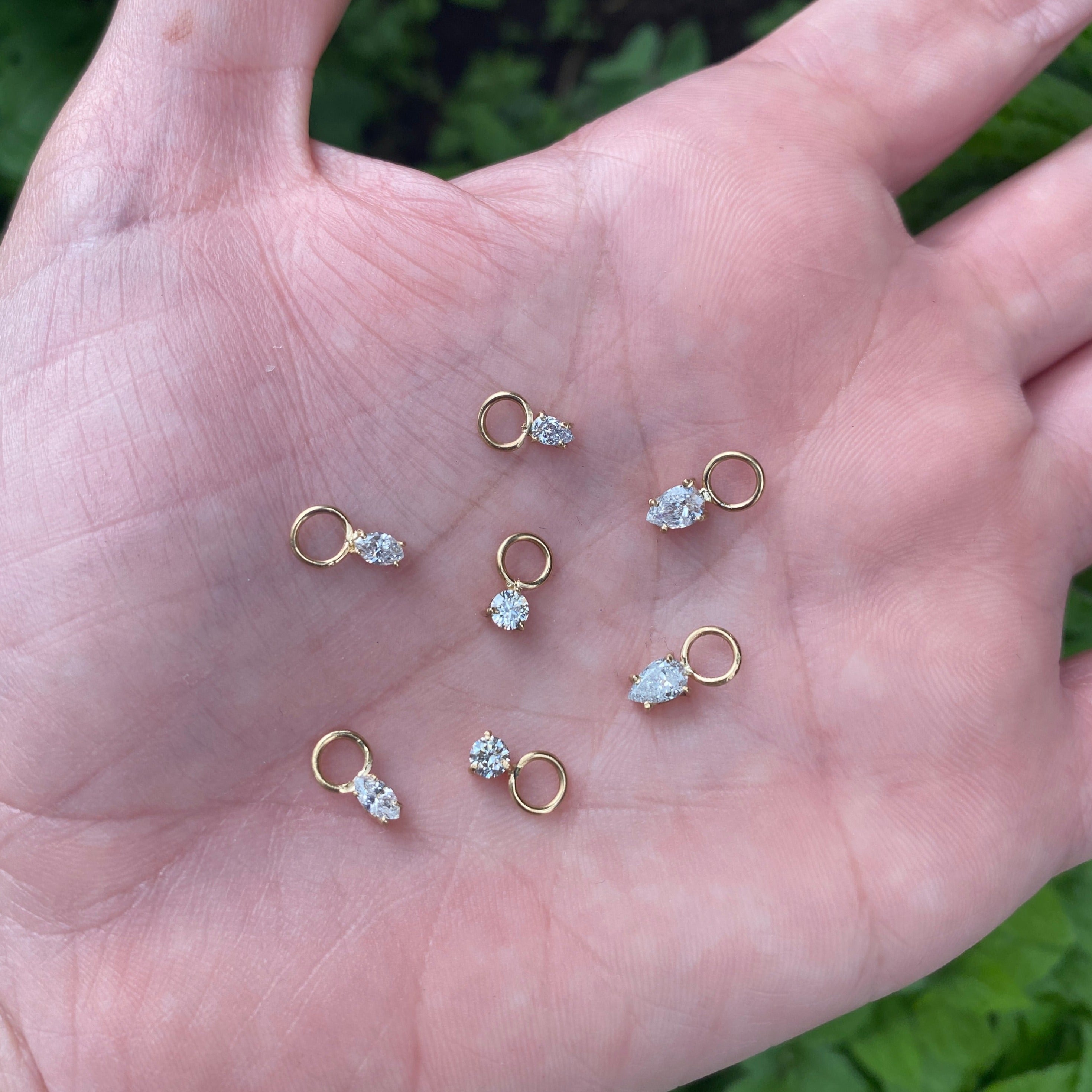 Dije Para Minihoop Diamante Oro Amarillo