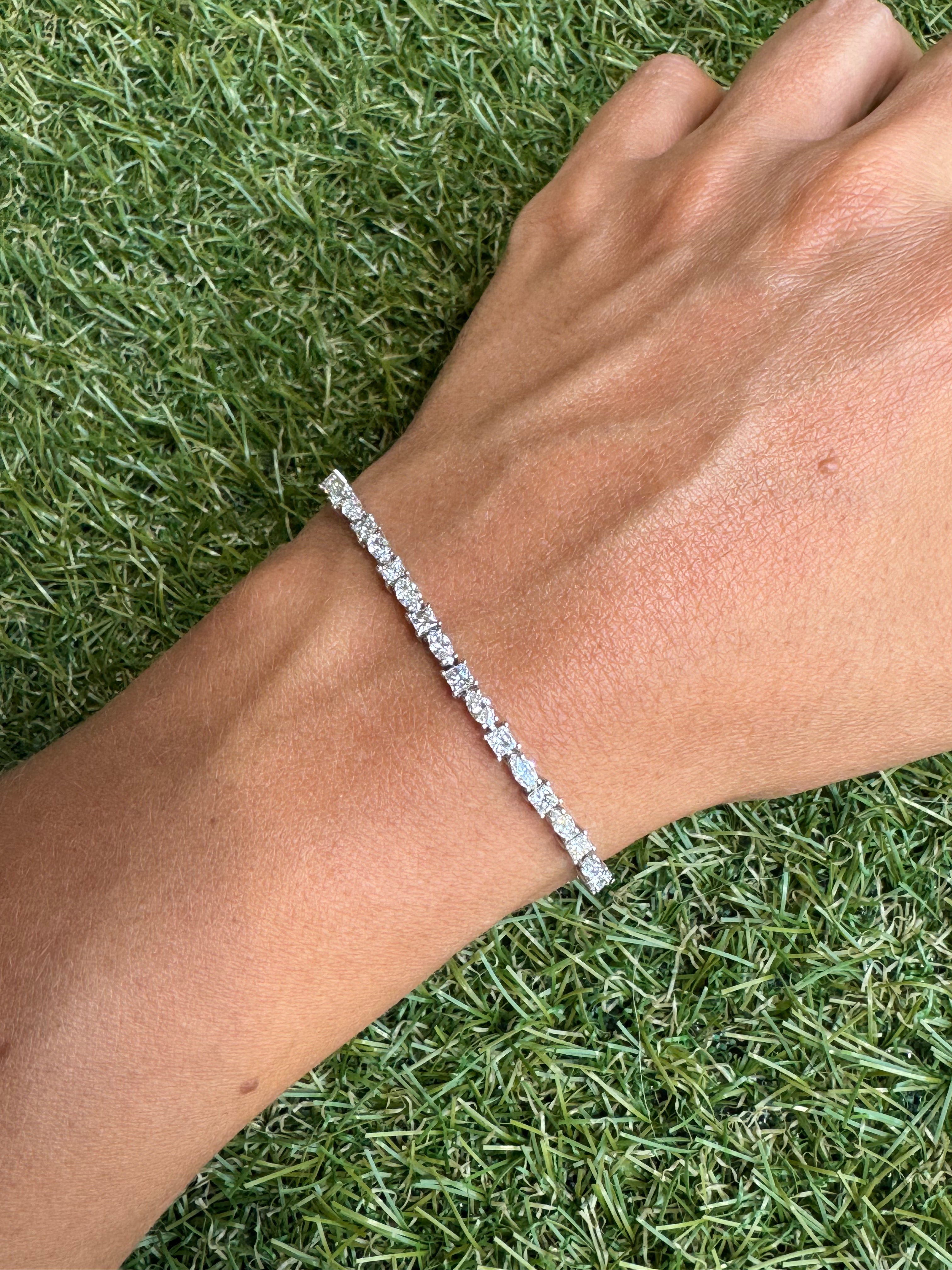 Pulsera tennis diamantes oval y princess