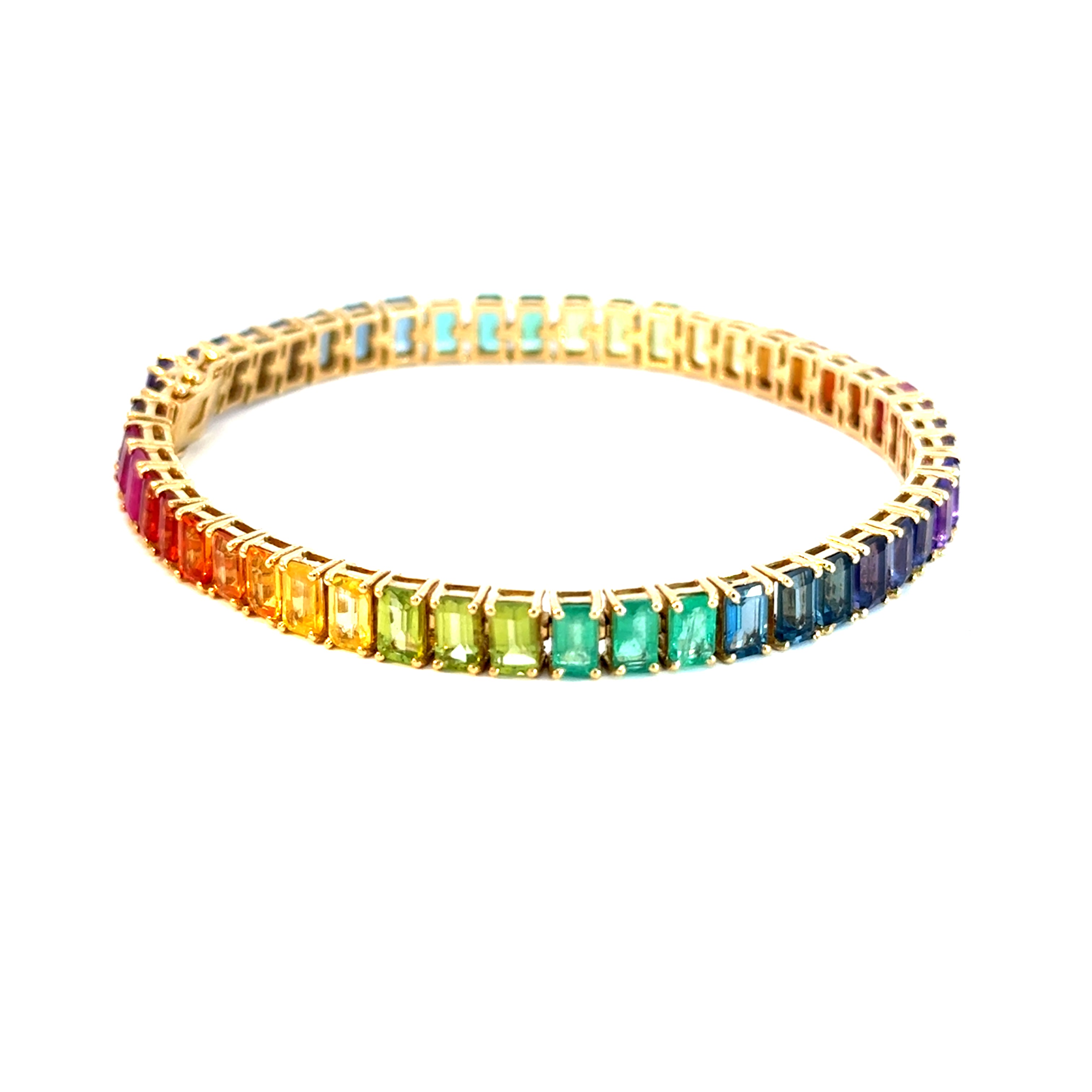 Pulsera tennis rectangular rainbow
