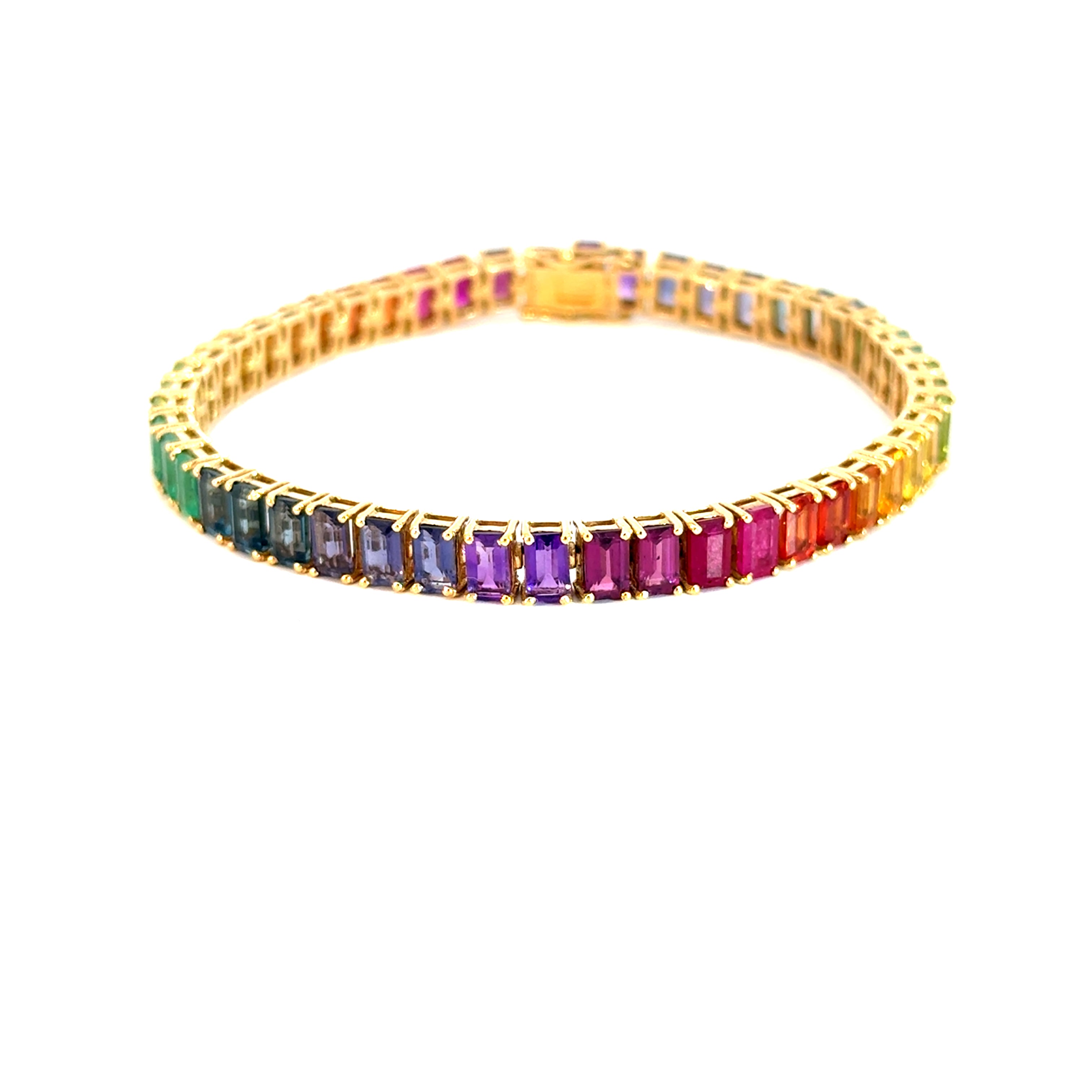 Pulsera tennis rectangular rainbow