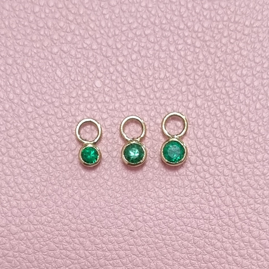 Dije Para Minihoop En Esmeralda con Bisel