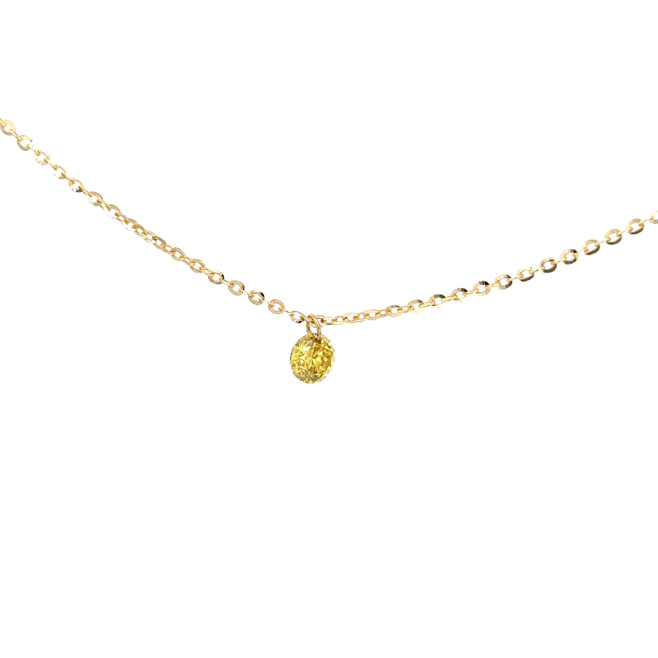 Cadena punto de luz diamante amarillo