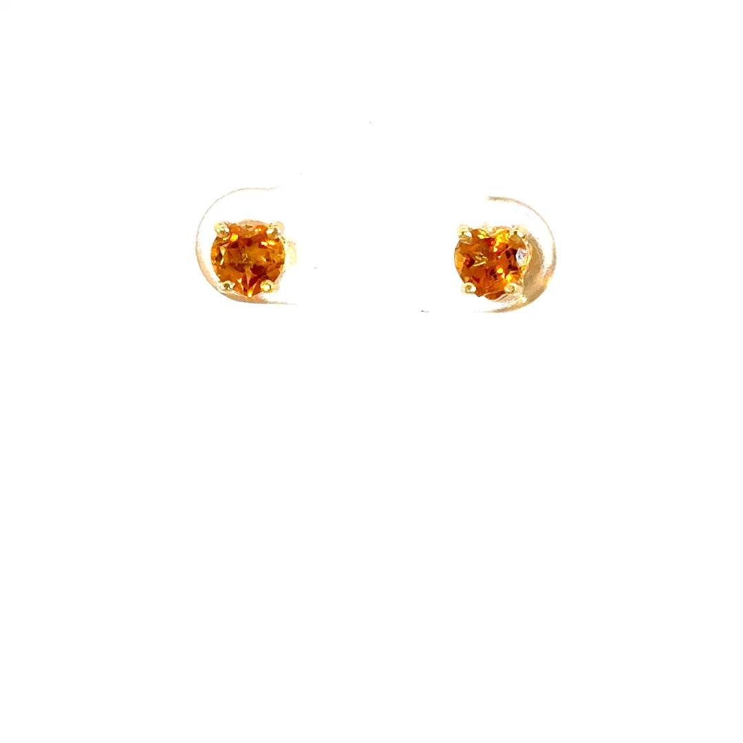 Aretes corazón 5mm Citrino