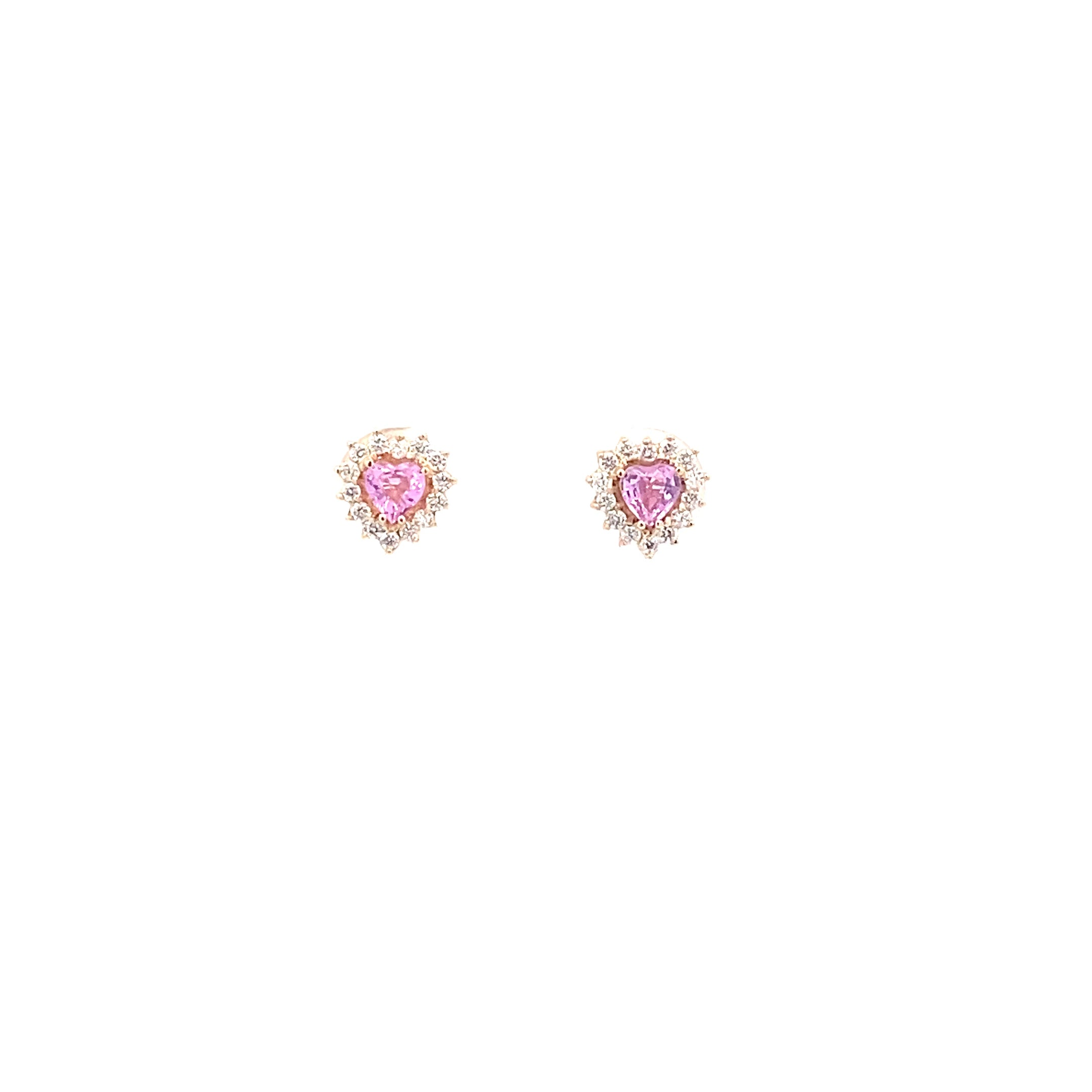 Aretes Camelia corazón 4 mm