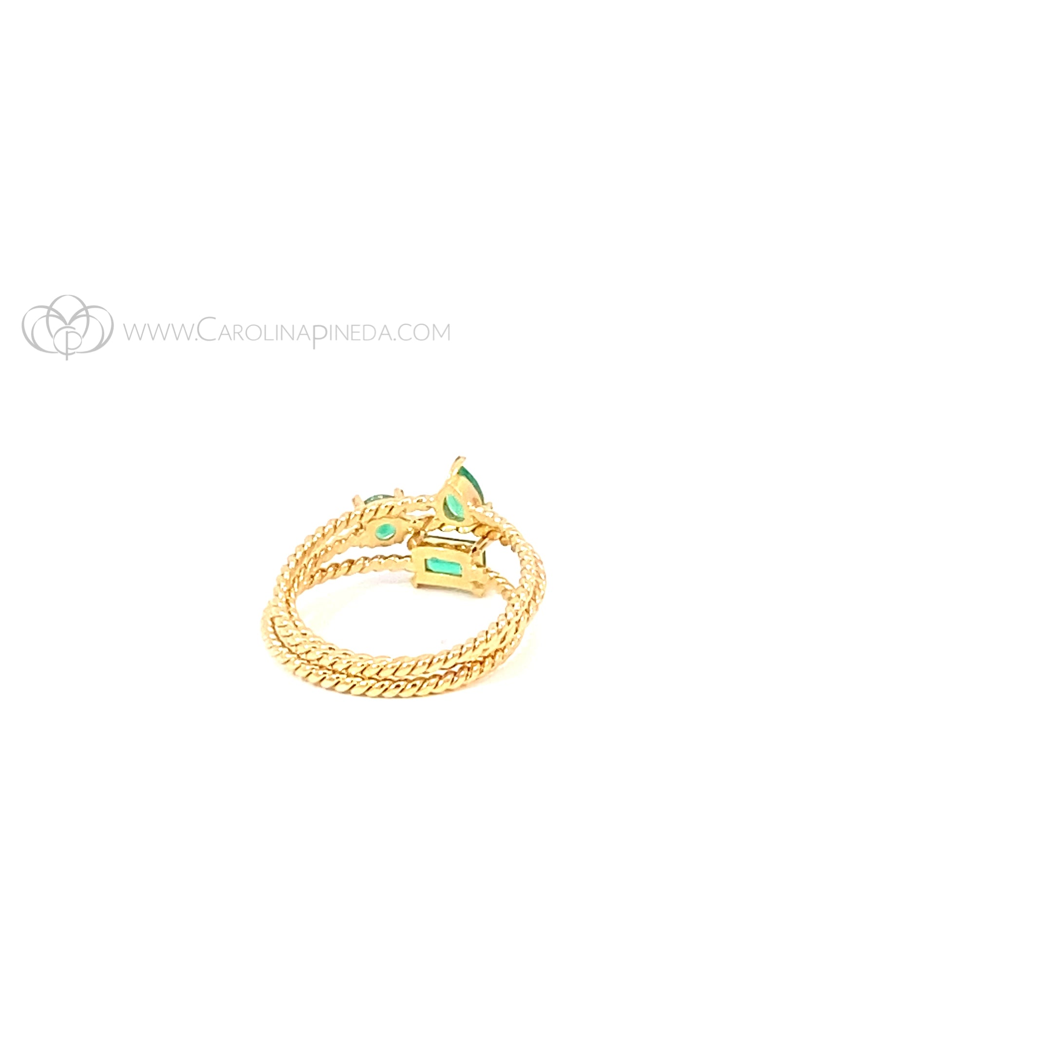 Anillo espiral love mini esmeralda