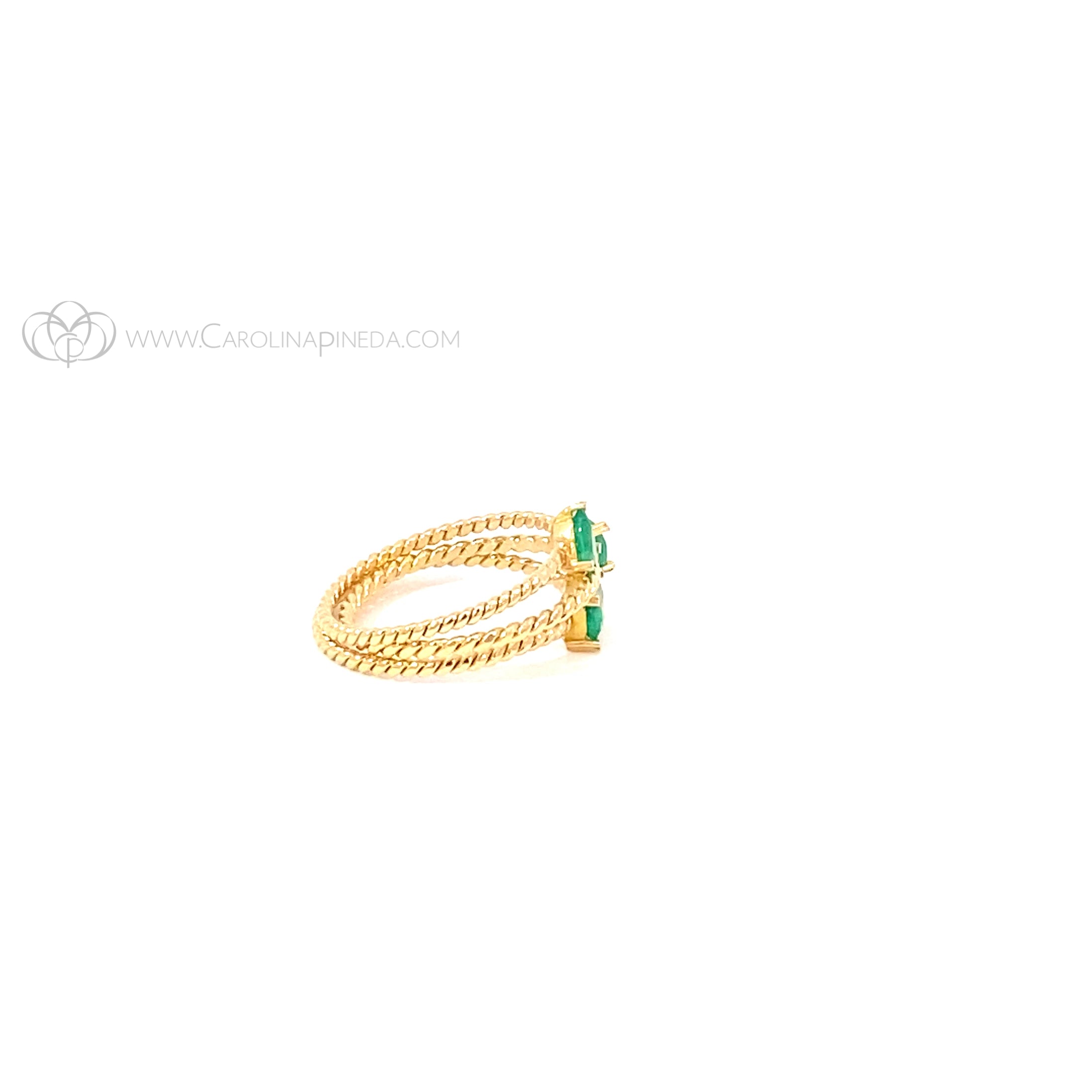 Anillo espiral love mini esmeralda