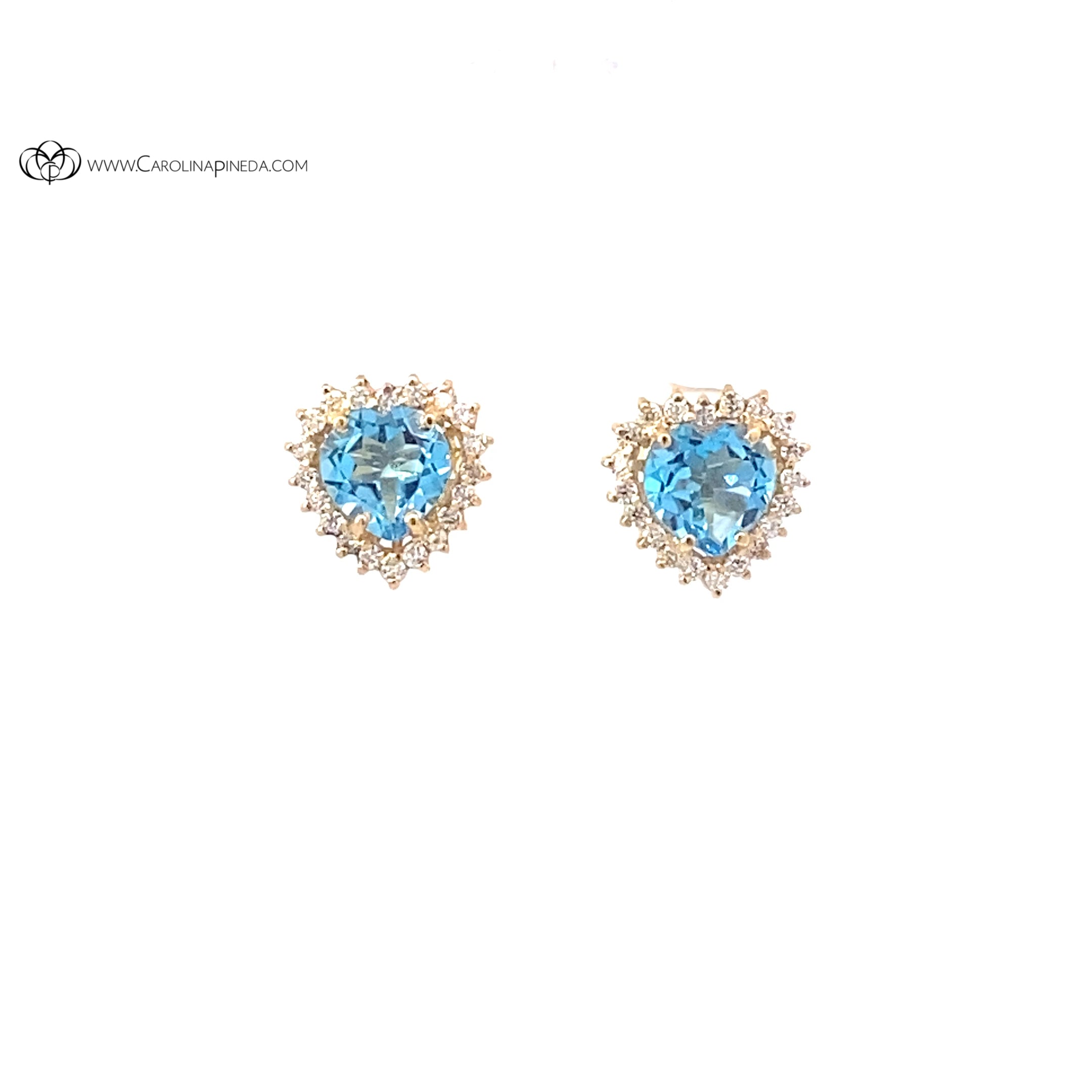 Aretes Camelia corazón 7 mm