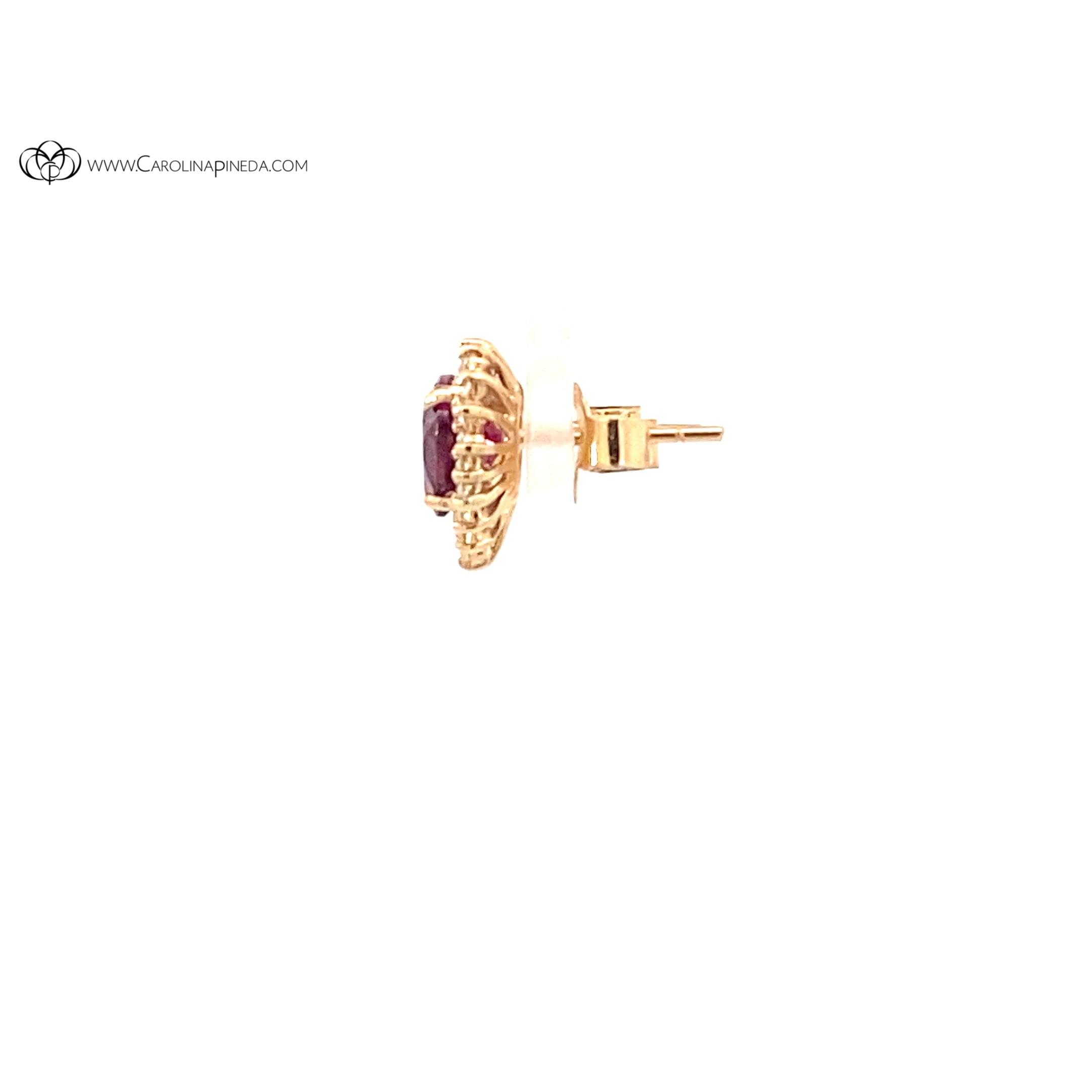 Aretes Camelia corazón 7 mm