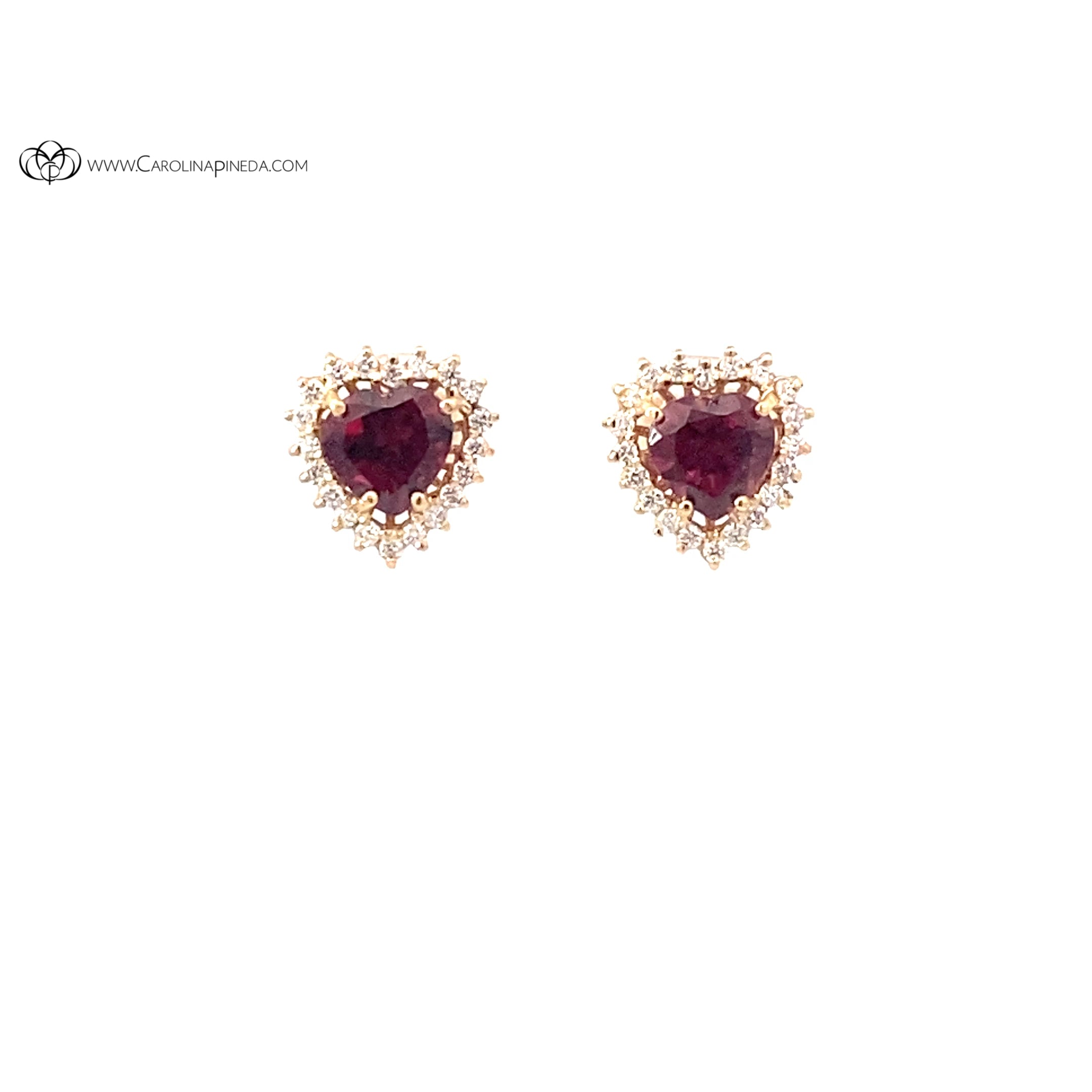 Aretes Camelia corazón 7 mm