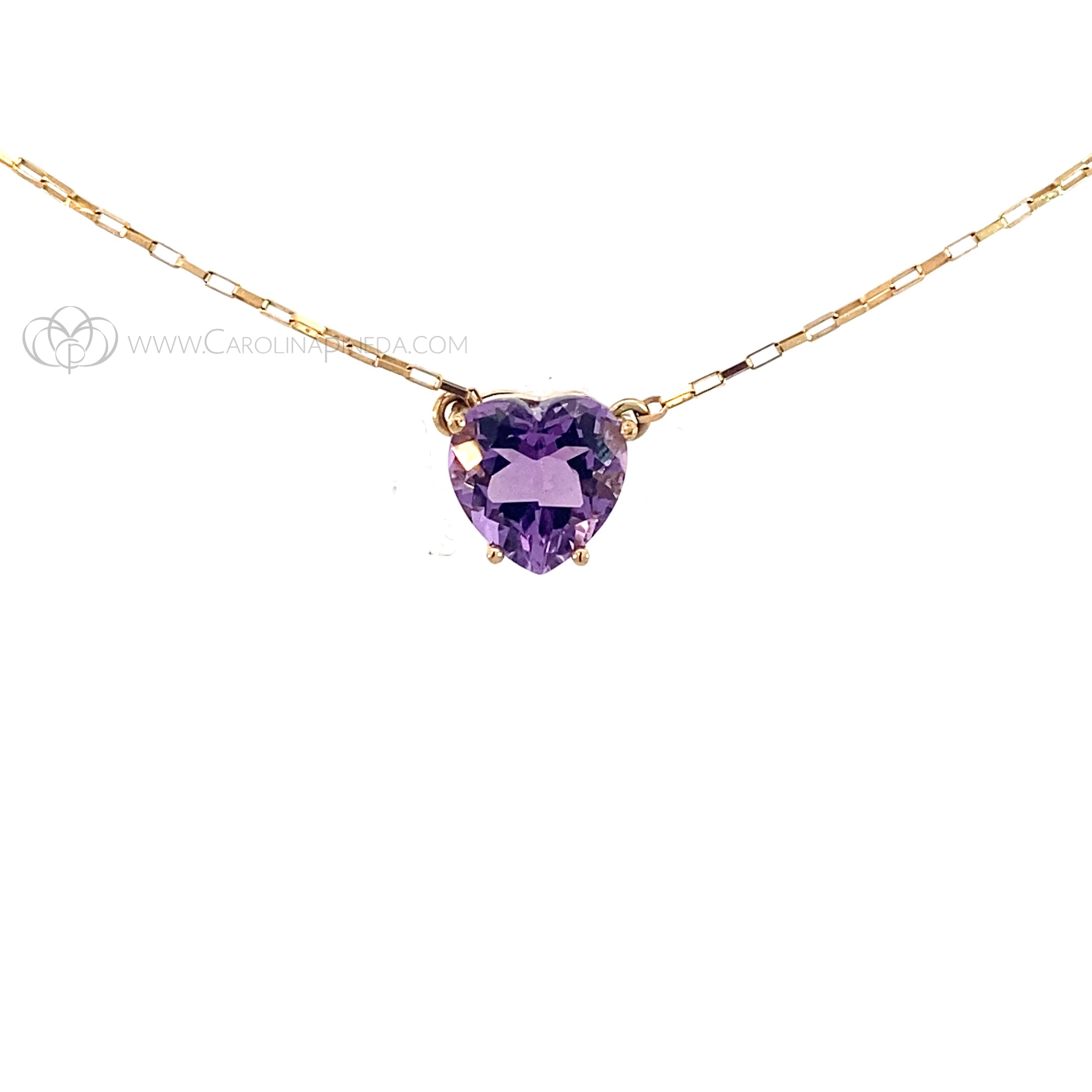 Collar corazón 10 mm Amatista